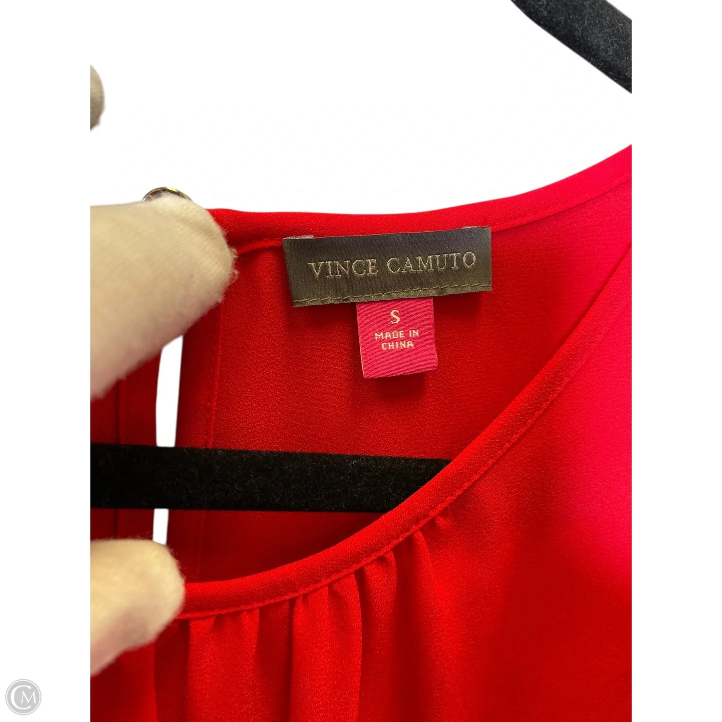 Blouse Long Sleeve By Vince Camuto In Red, Size: S
