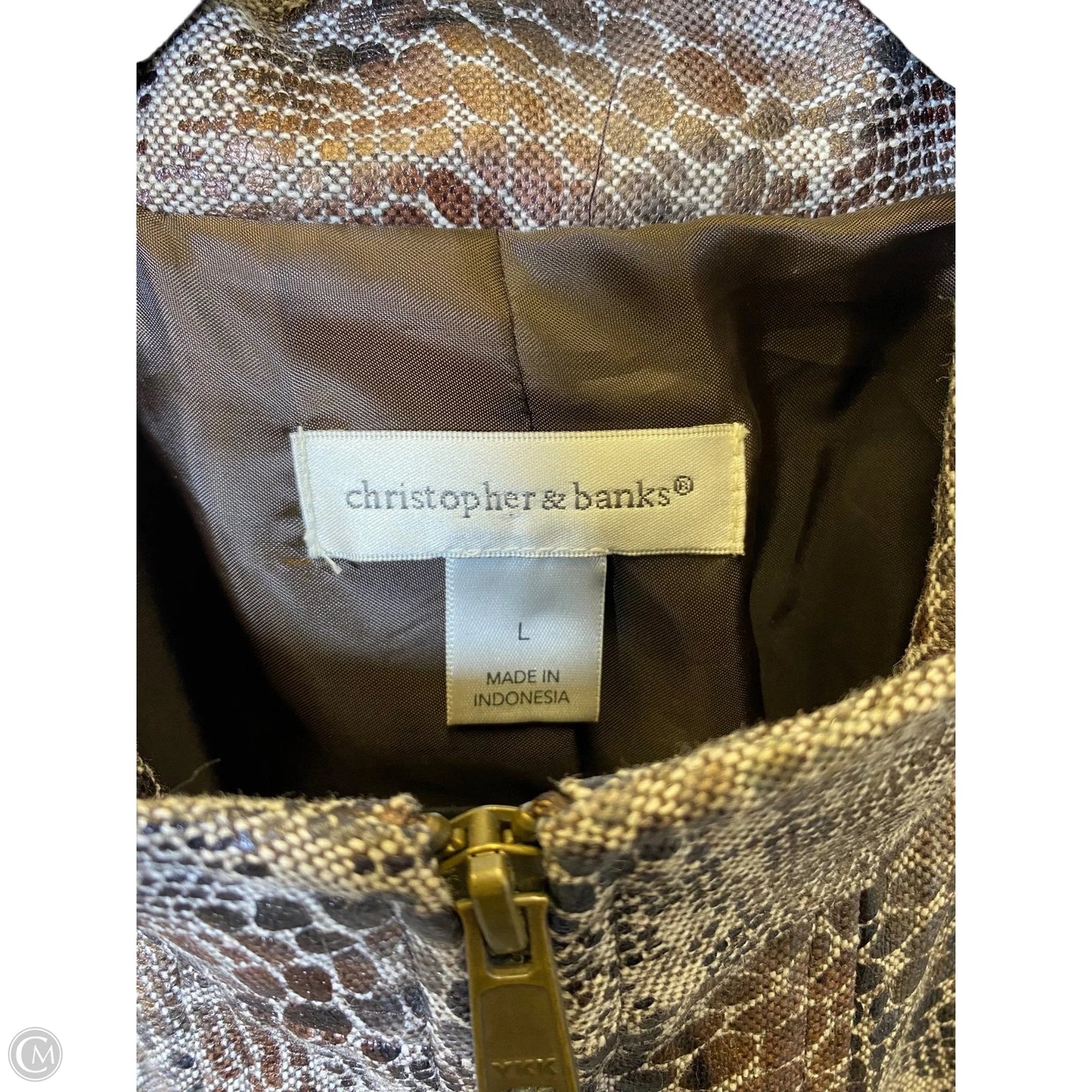 Vest Other By Christopher And Banks In Snakeskin Print, Size: L