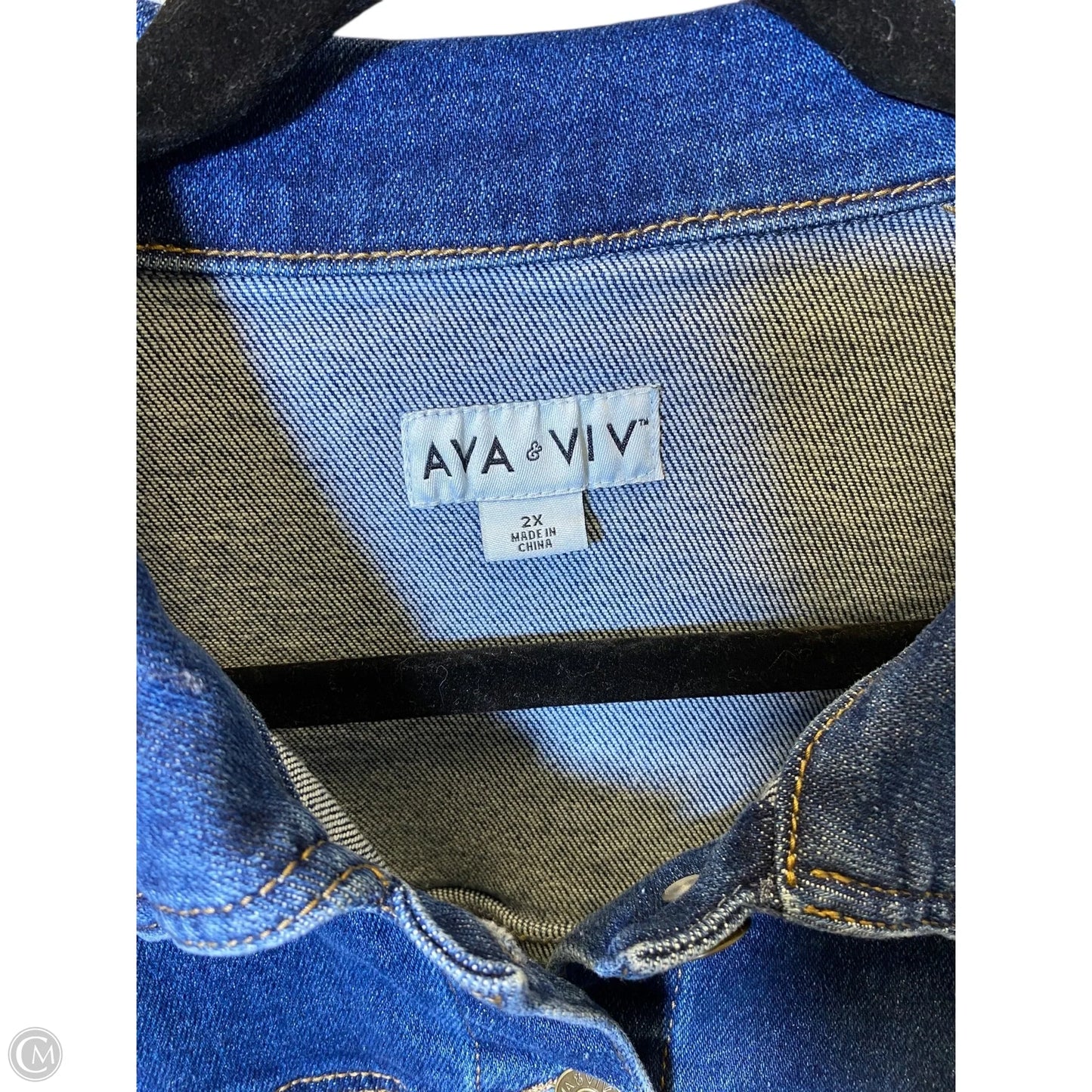 Jacket Denim By Ava & Viv In Blue Denim, Size: 2x