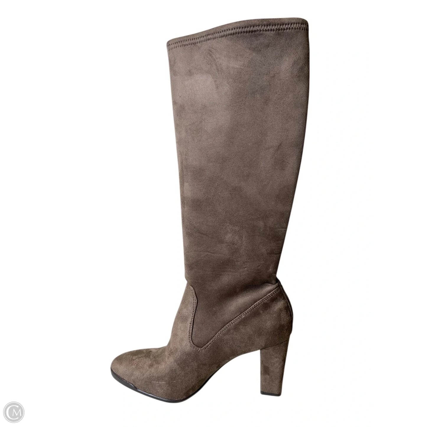 Boots Knee Heels By Clothes Mentor In Brown, Size: 7.5