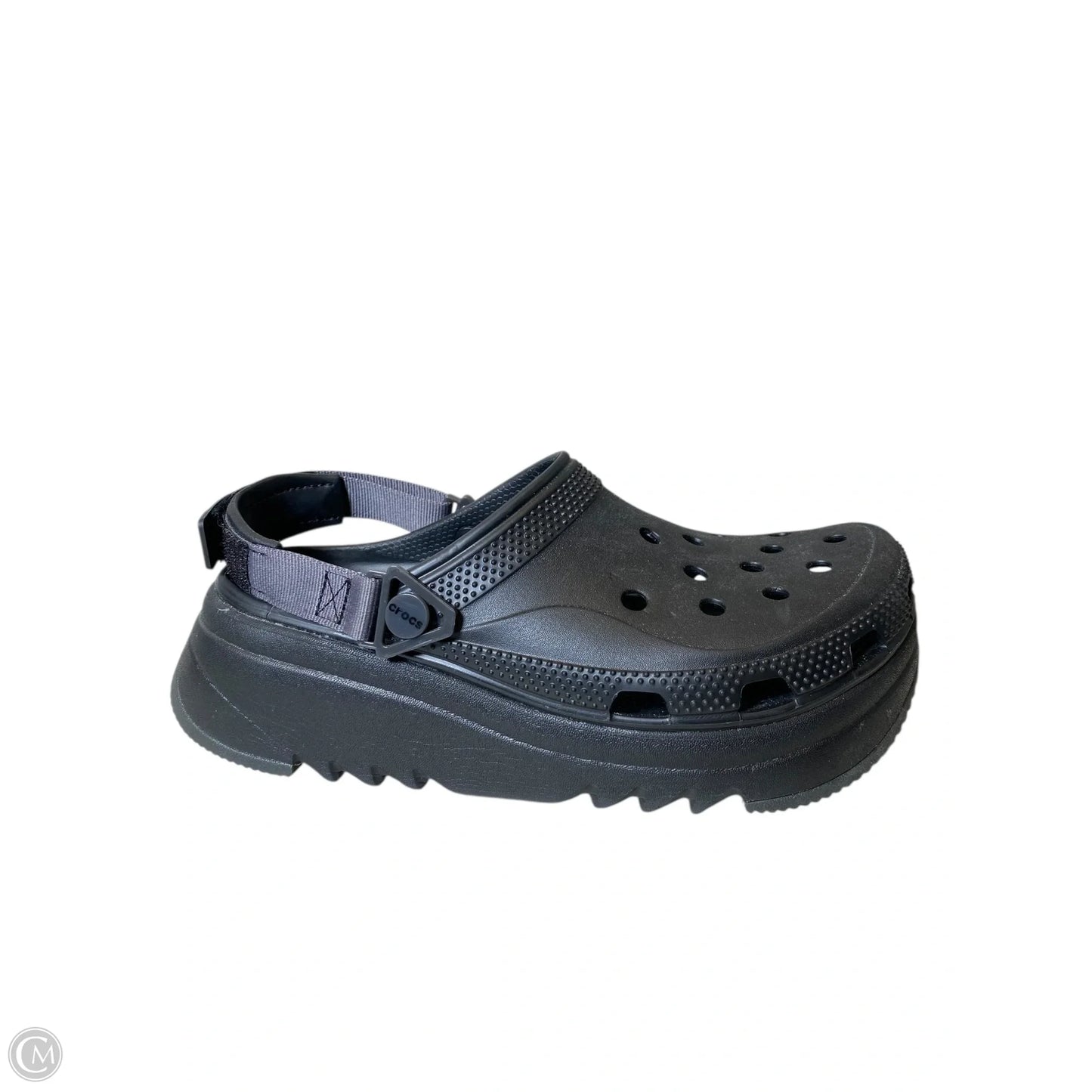 Sandals Heels Platform By Crocs In Black, Size: 11