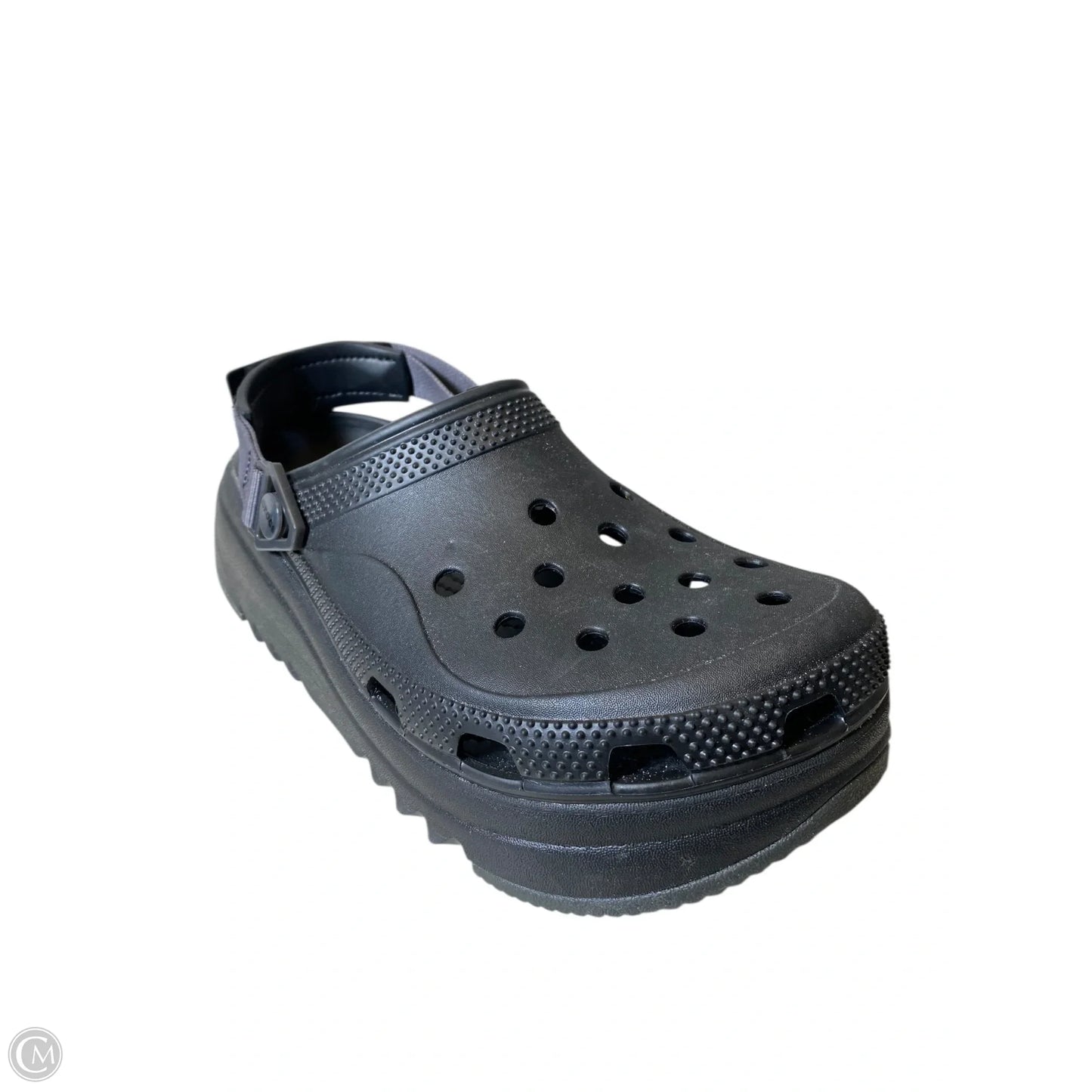 Sandals Heels Platform By Crocs In Black, Size: 11