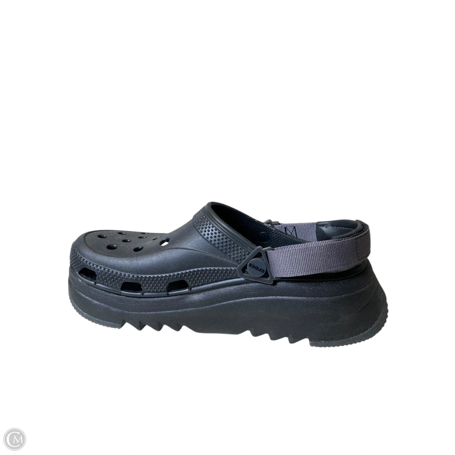 Sandals Heels Platform By Crocs In Black, Size: 11
