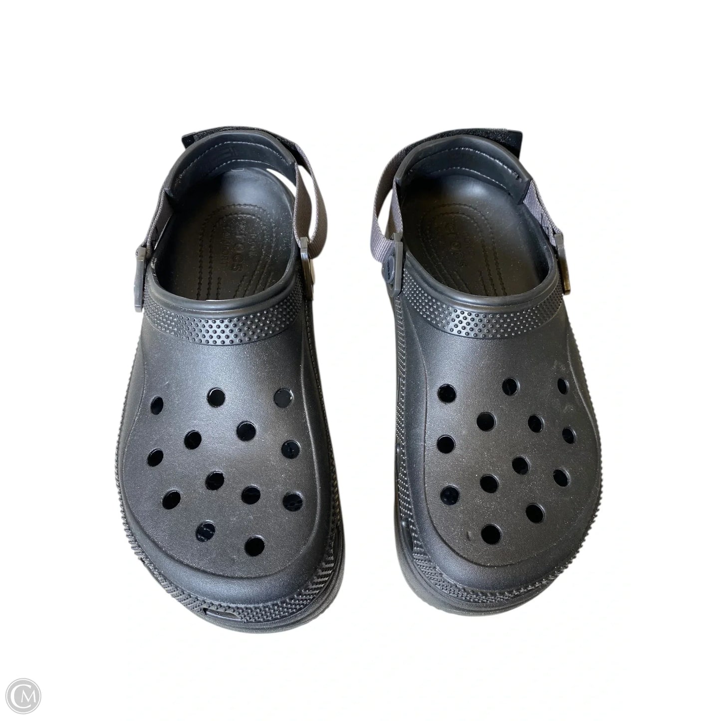 Sandals Heels Platform By Crocs In Black, Size: 11