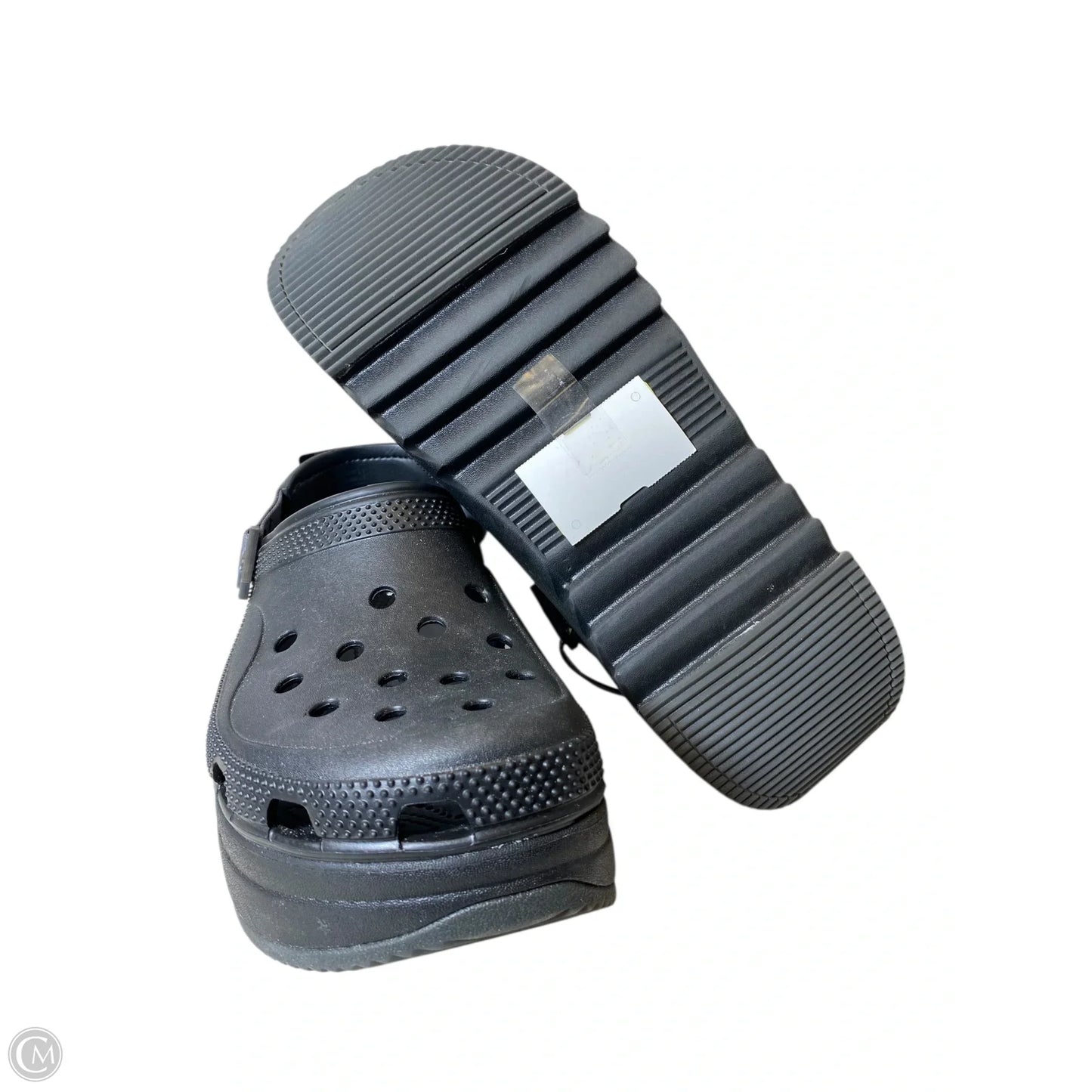 Sandals Heels Platform By Crocs In Black, Size: 11