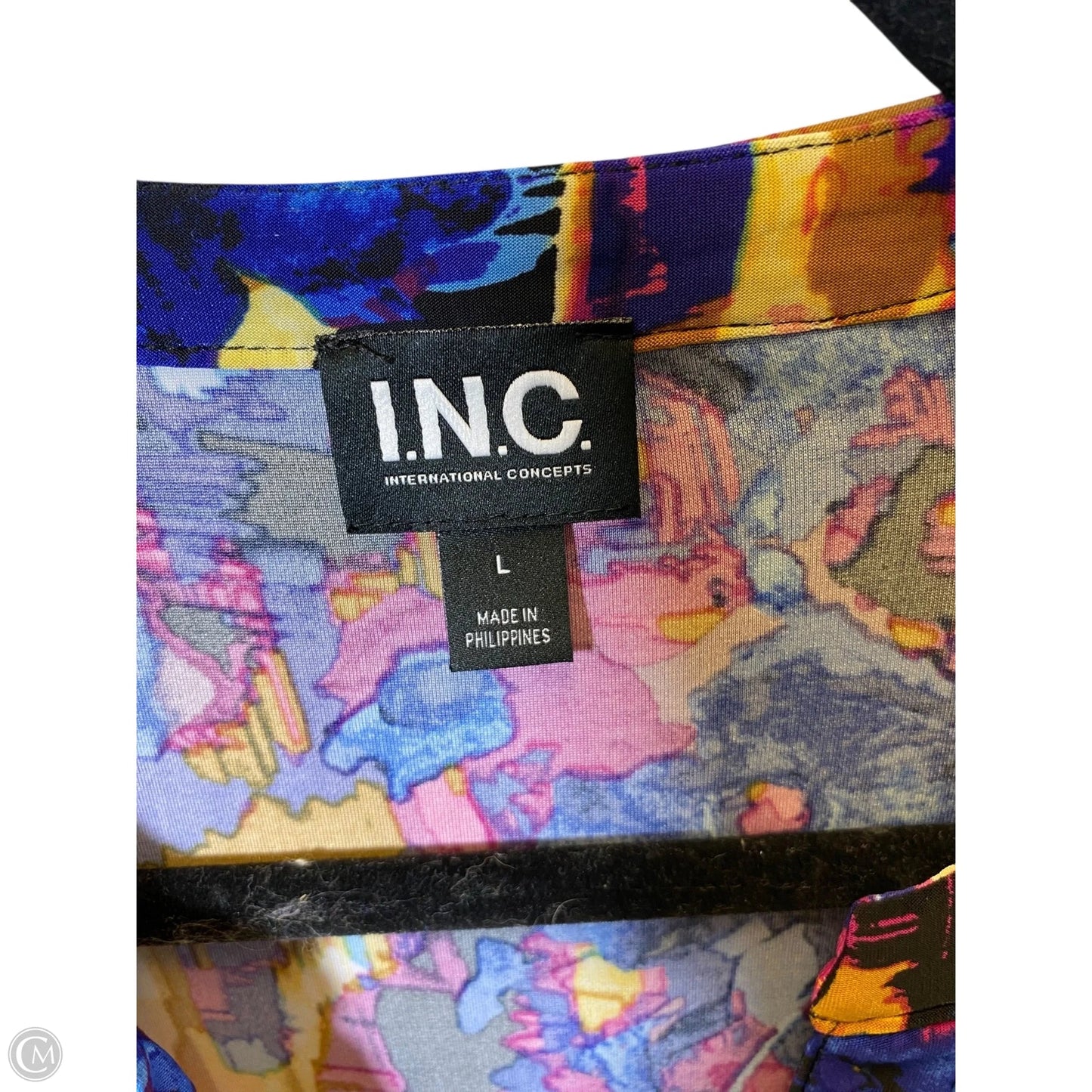 Blouse Long Sleeve By Inc In Multi-colored, Size: L