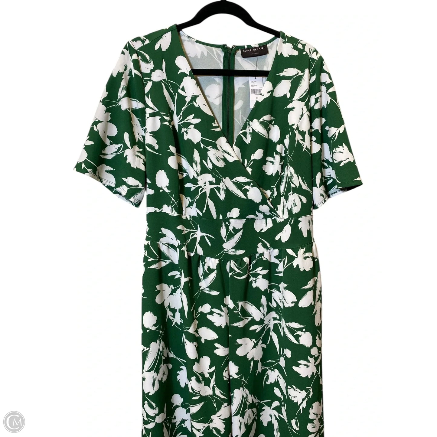 Jumpsuit By Lane Bryant In Green & White, Size: 2x