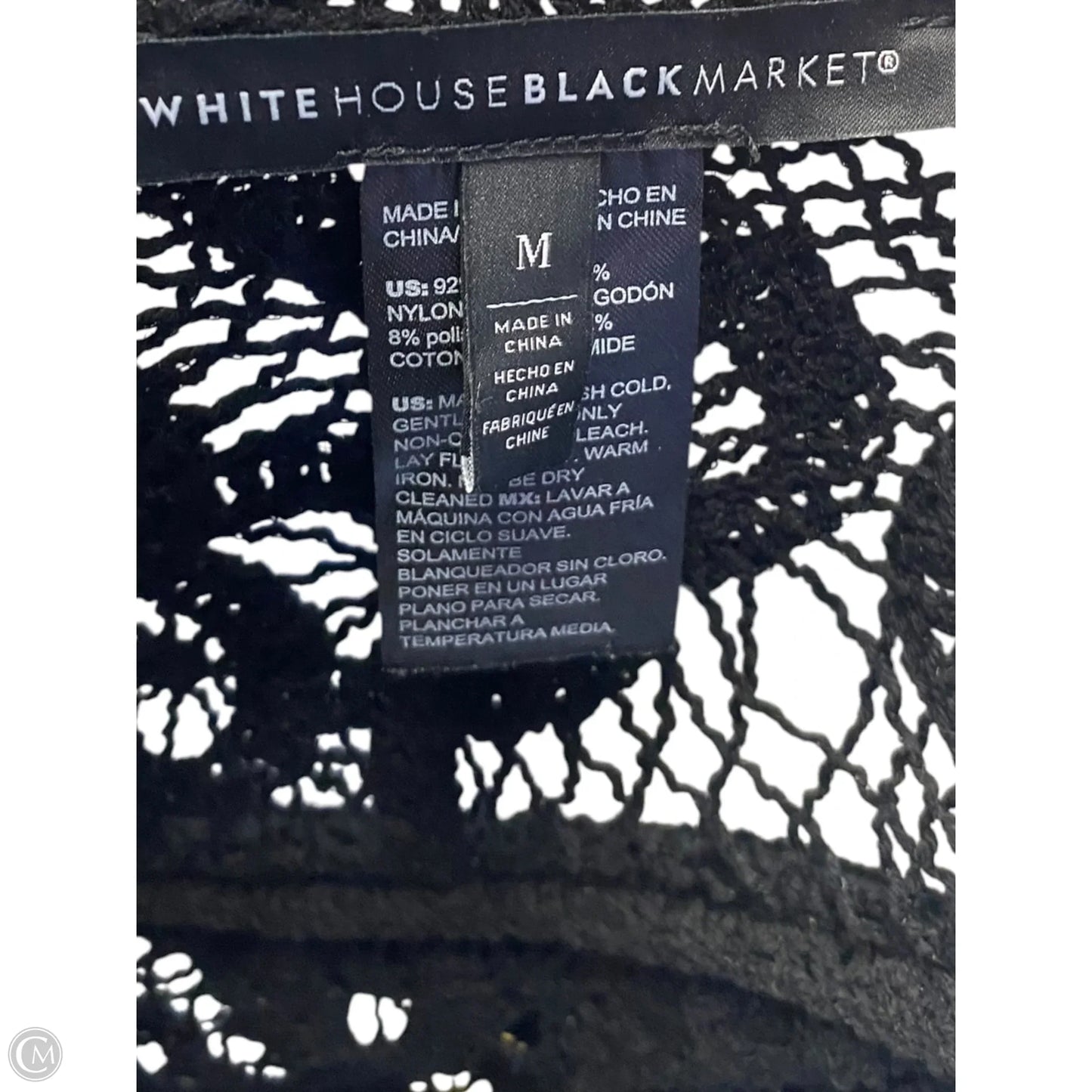 Top Short Sleeve By White House Black Market In Black, Size: M