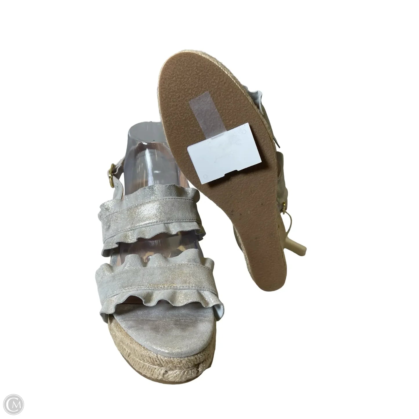 Sandals Heels Wedge By Jack Rogers In Silver, Size: 10