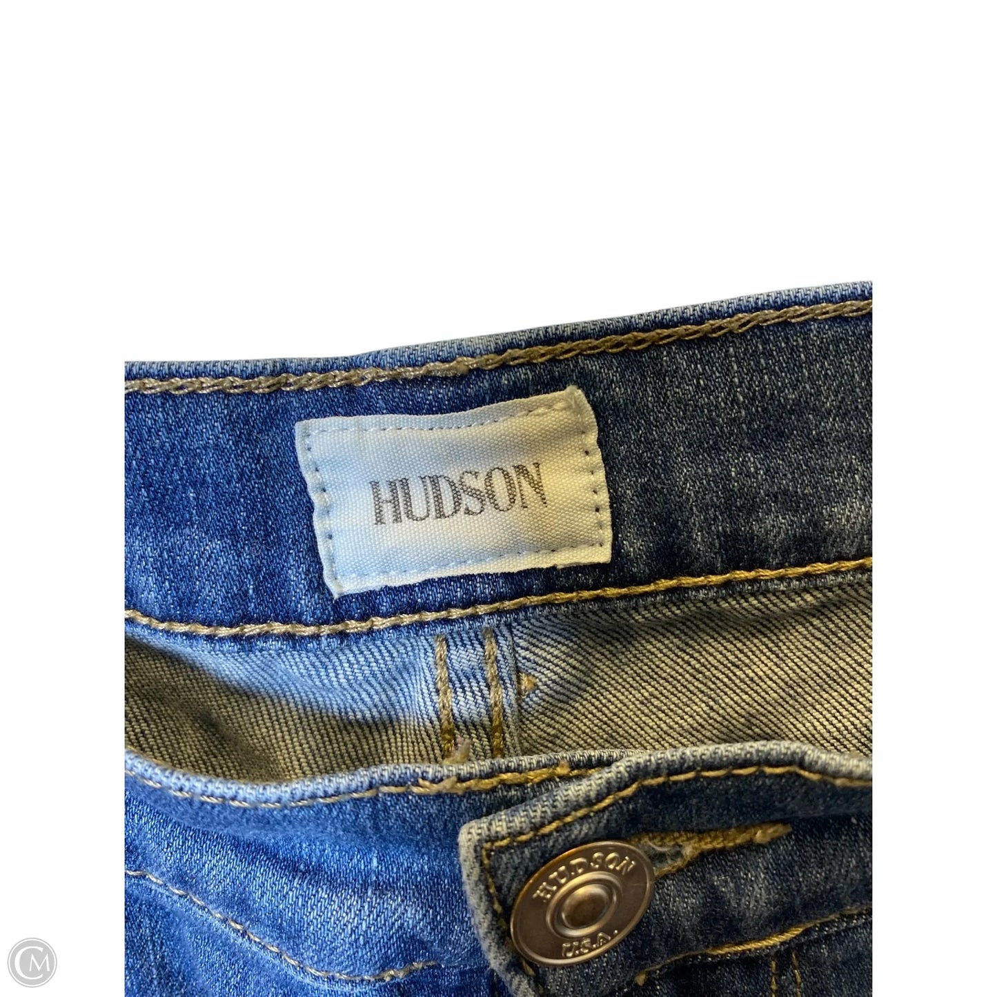 Jeans Straight By Hudson In Blue Denim, Size: 6