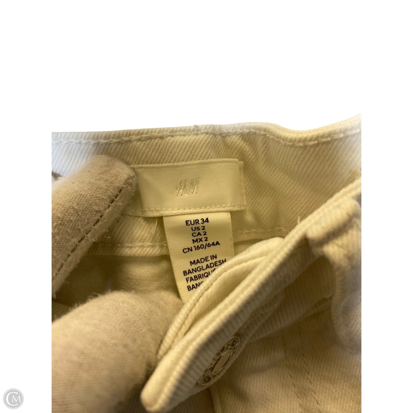 Jeans Straight By H&m In White, Size: 2