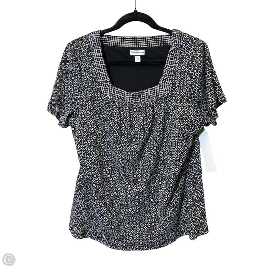 Top Short Sleeve By Croft And Barrow In Black & White, Size: 1x