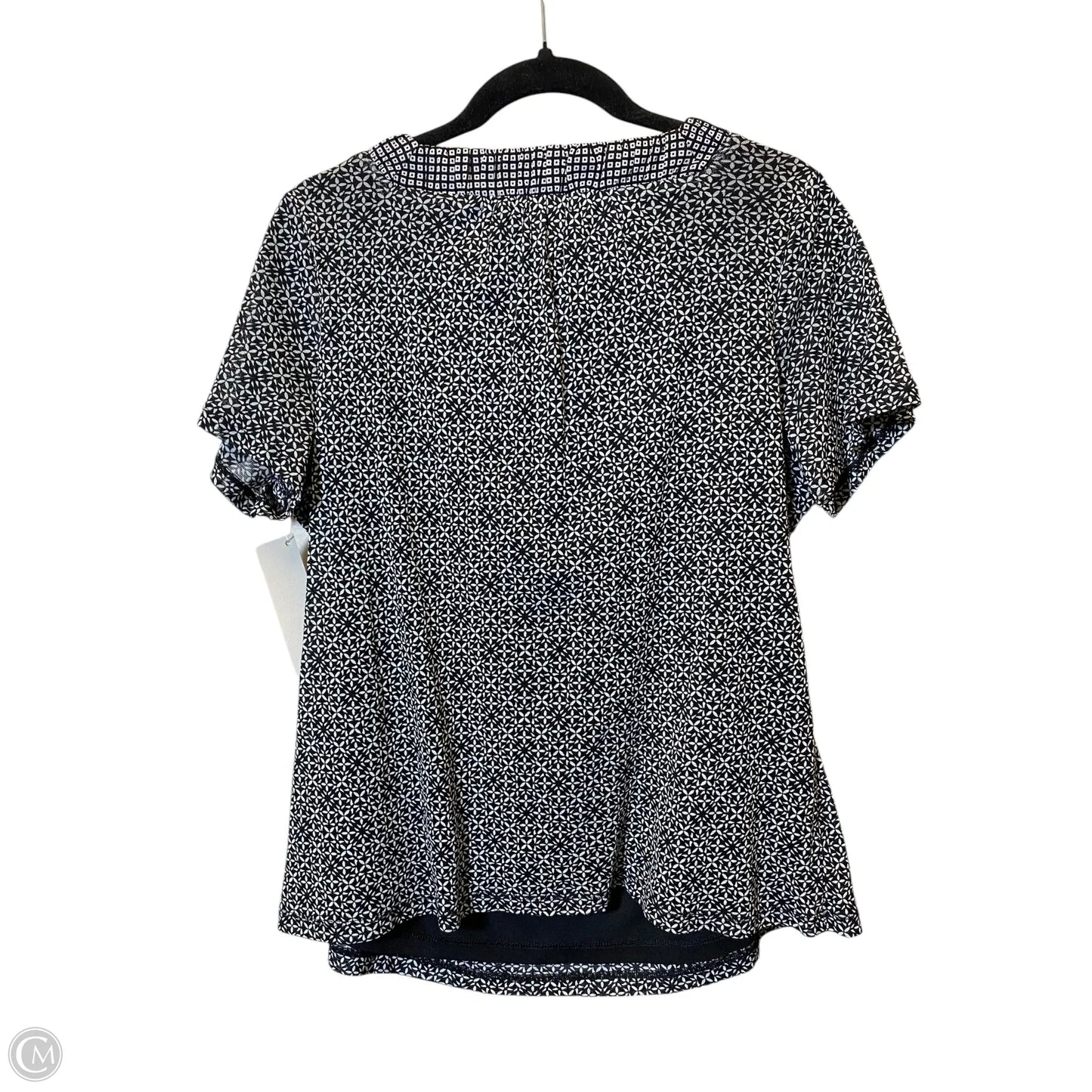 Top Short Sleeve By Croft And Barrow In Black & White, Size: 1x