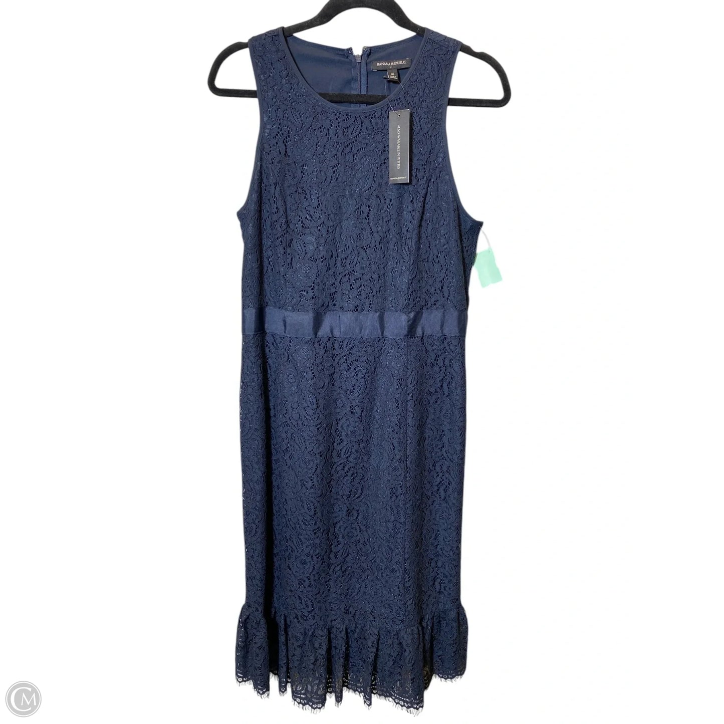 Dress Casual Midi By Banana Republic In Navy, Size: M
