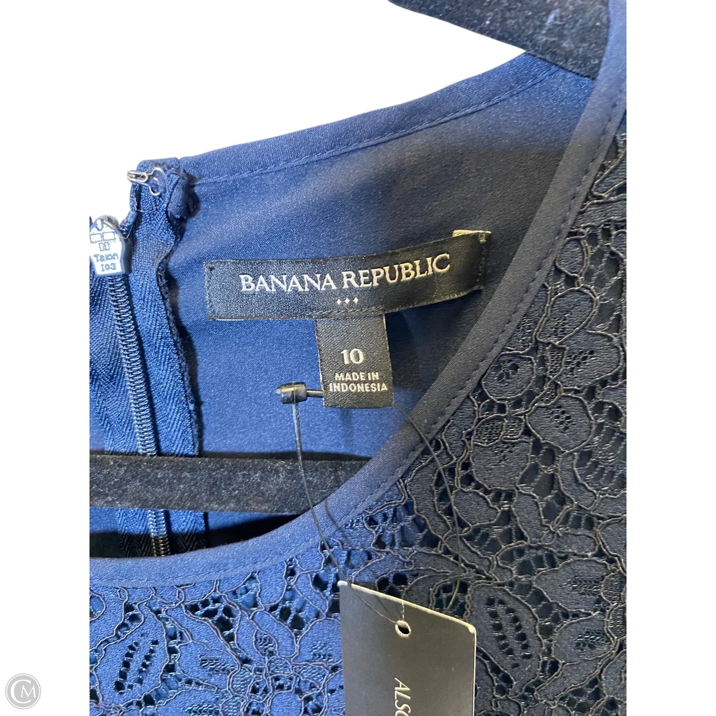 Dress Casual Midi By Banana Republic In Navy, Size: M