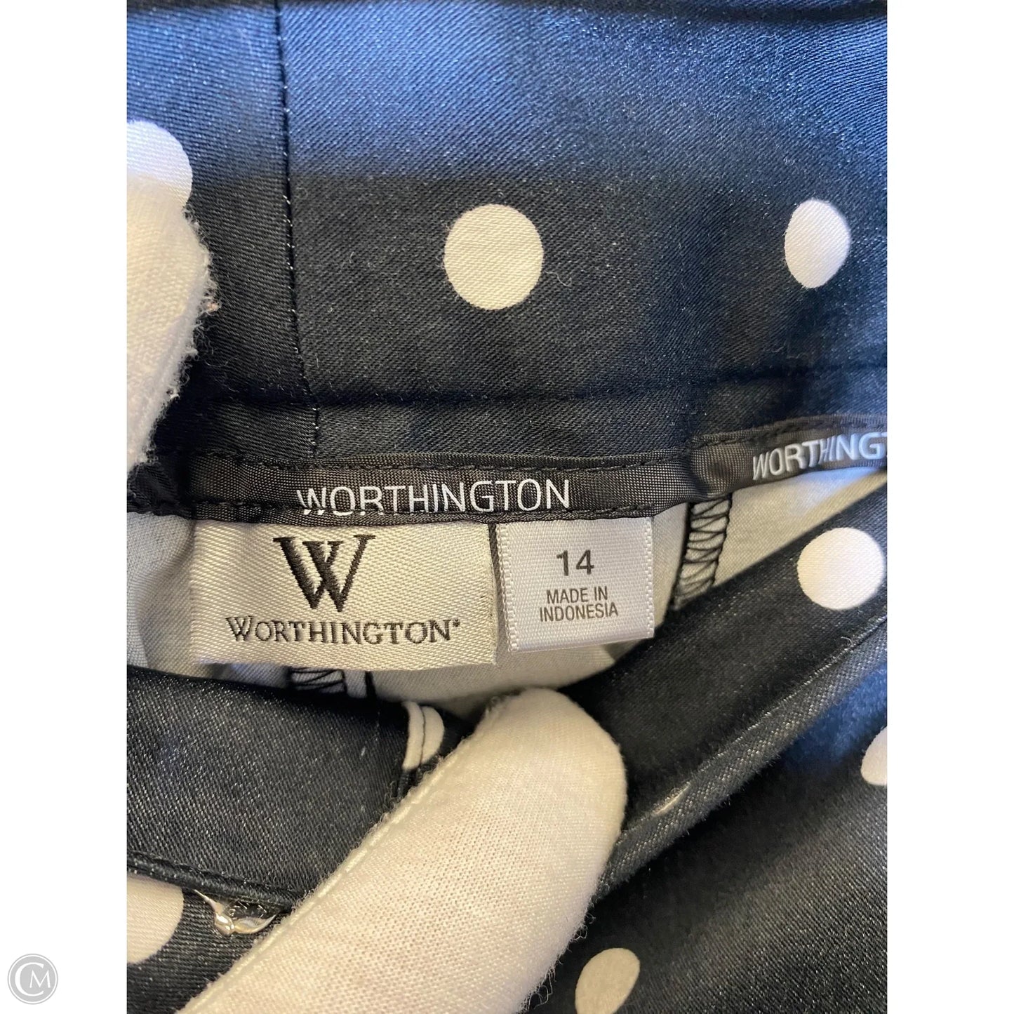 Pants Linen By Worthington In Polkadot Pattern, Size: 14