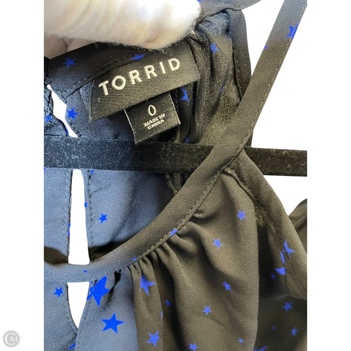 Top 3/4 Sleeve By Torrid In Black & Blue, Size: L