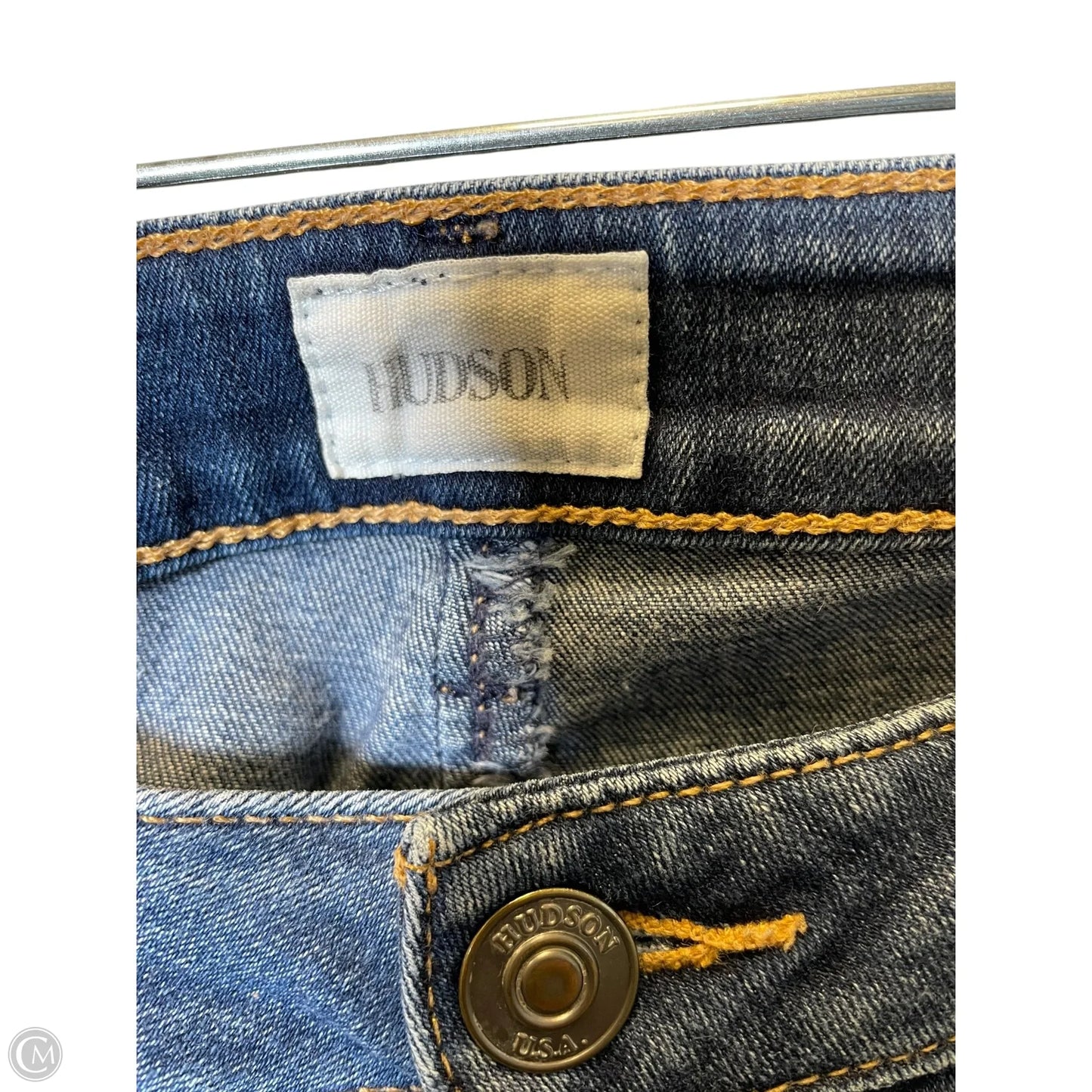 Jeans Skinny By Hudson In Orange Denim, Size: 8