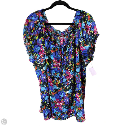 Top Short Sleeve By Clothes Mentor In Floral Print, Size: 2x