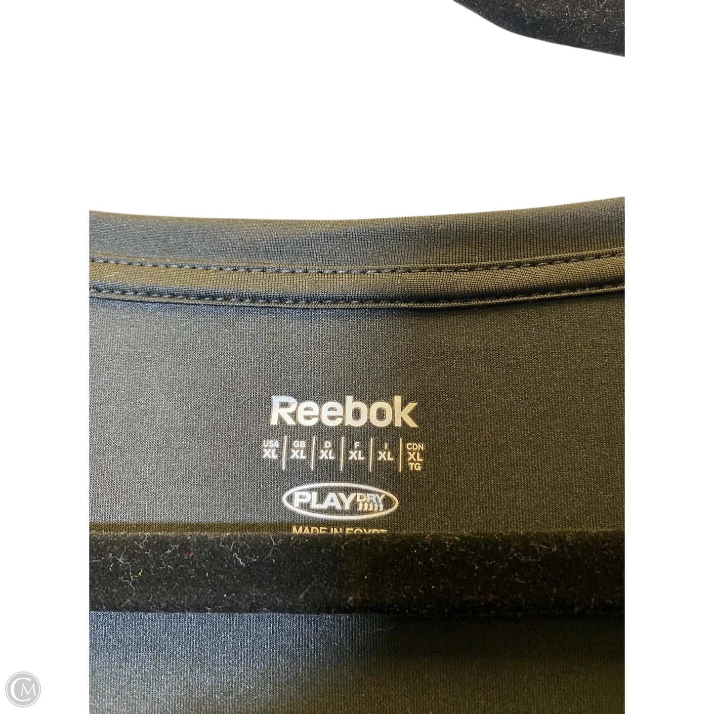 Athletic Top Short Sleeve By Reebok In Black, Size: Xl