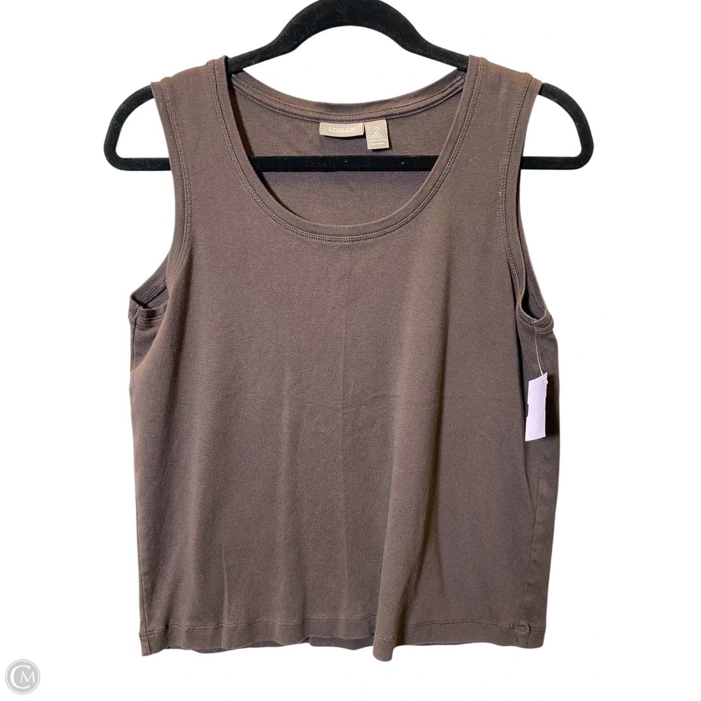 Top Sleeveless By Chicos In Brown, Size: L