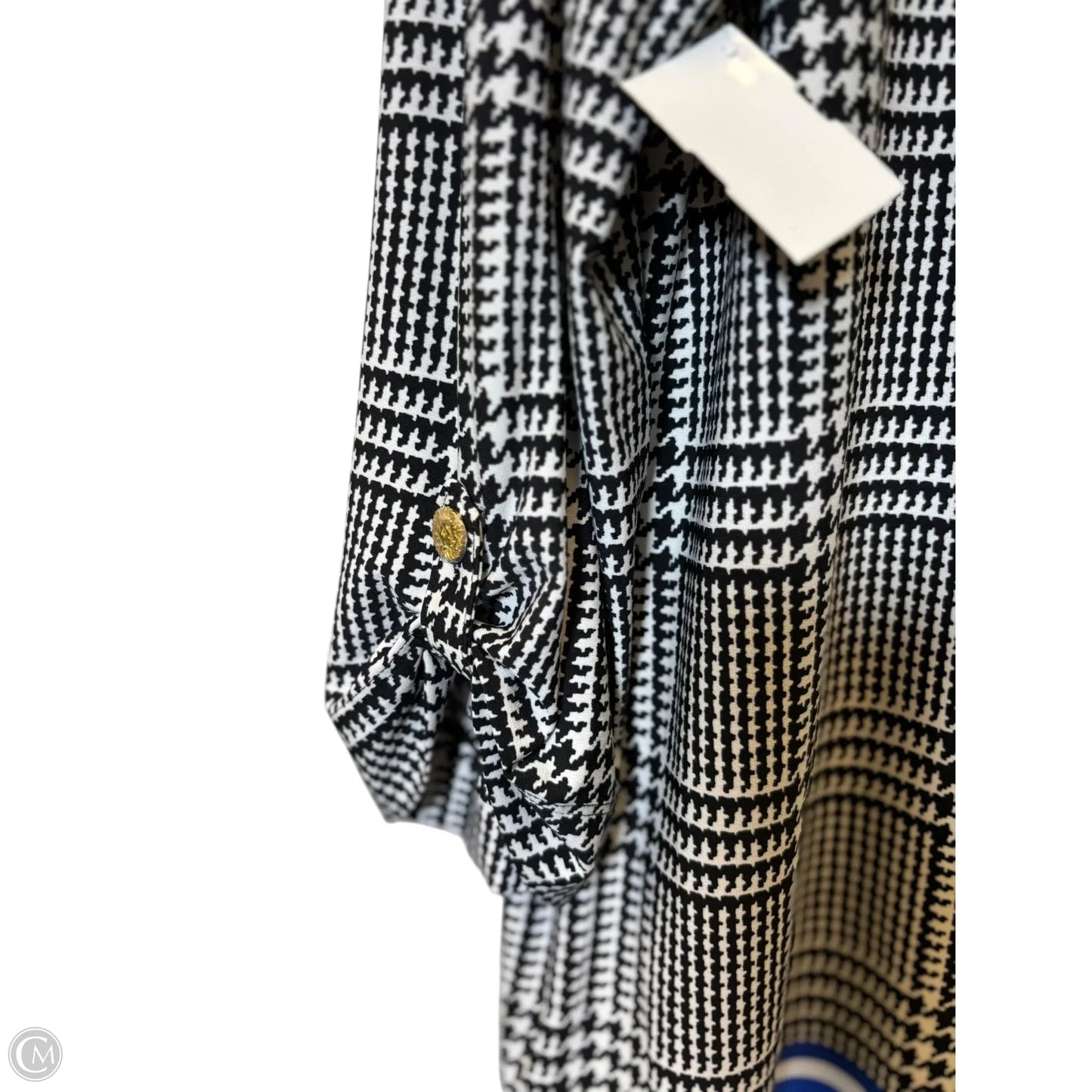 Top Long Sleeve By Anne Klein In Black & White, Size: Xl