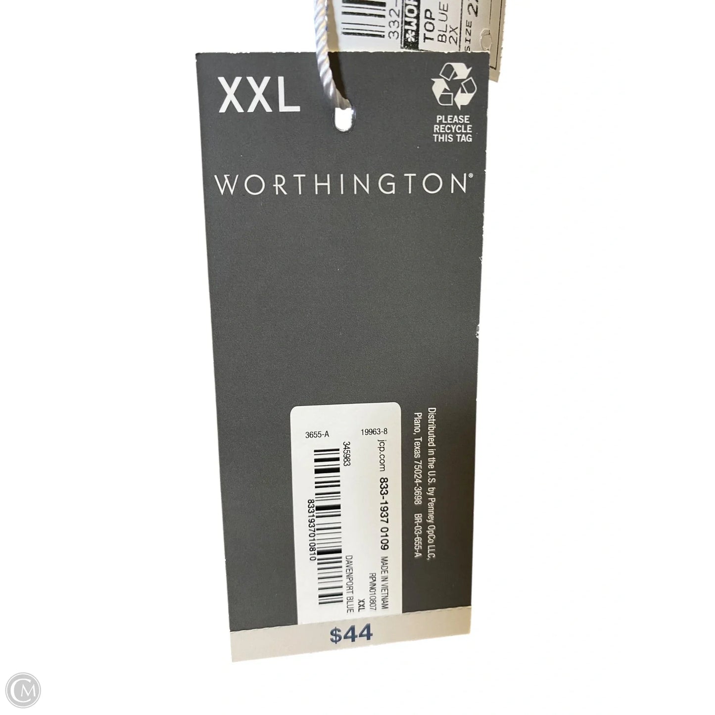 Top Sleeveless By Worthington In Blue, Size: XXL