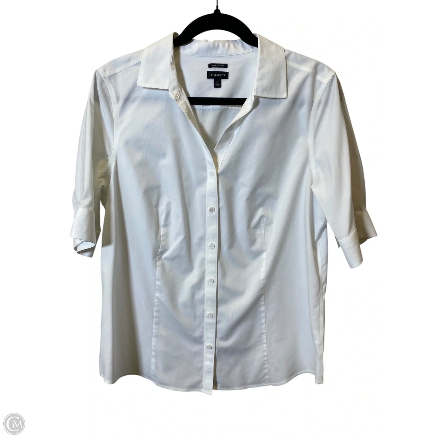 Blouse 3/4 Sleeve By Talbots In White, Size: 12