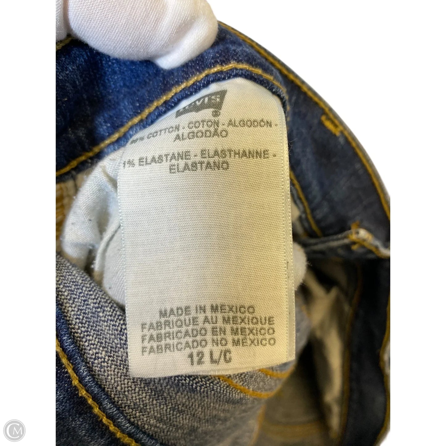Jeans Boot Cut By Levis In Blue Denim, Size: 12