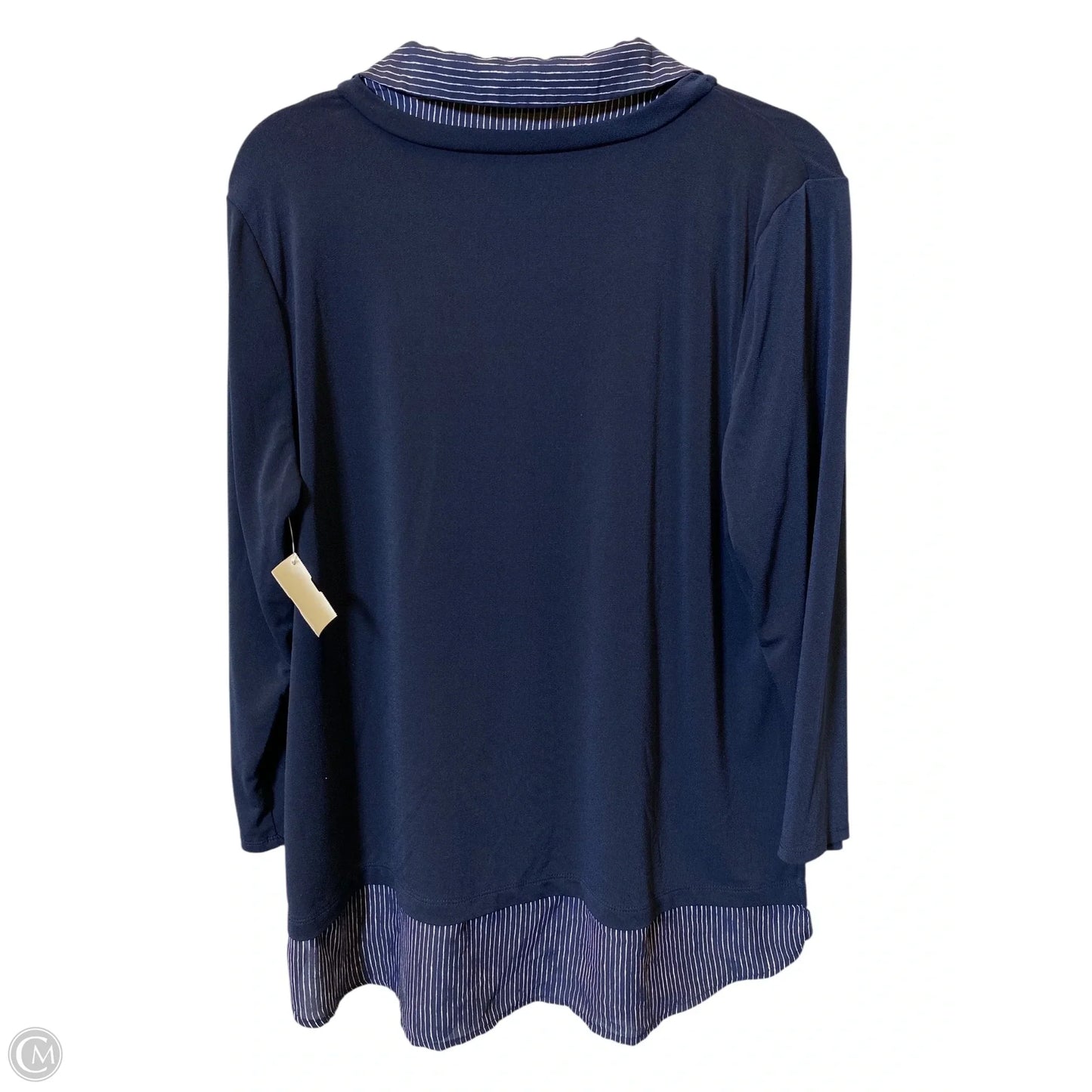 Top Long Sleeve By Adrianna Papell In Navy, Size: Xl