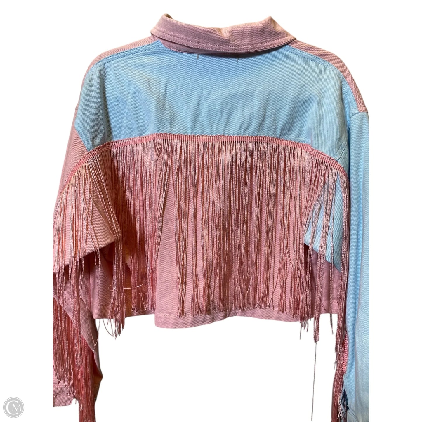 Jacket Denim By Lizette Collection In Multi-colored, Size: L