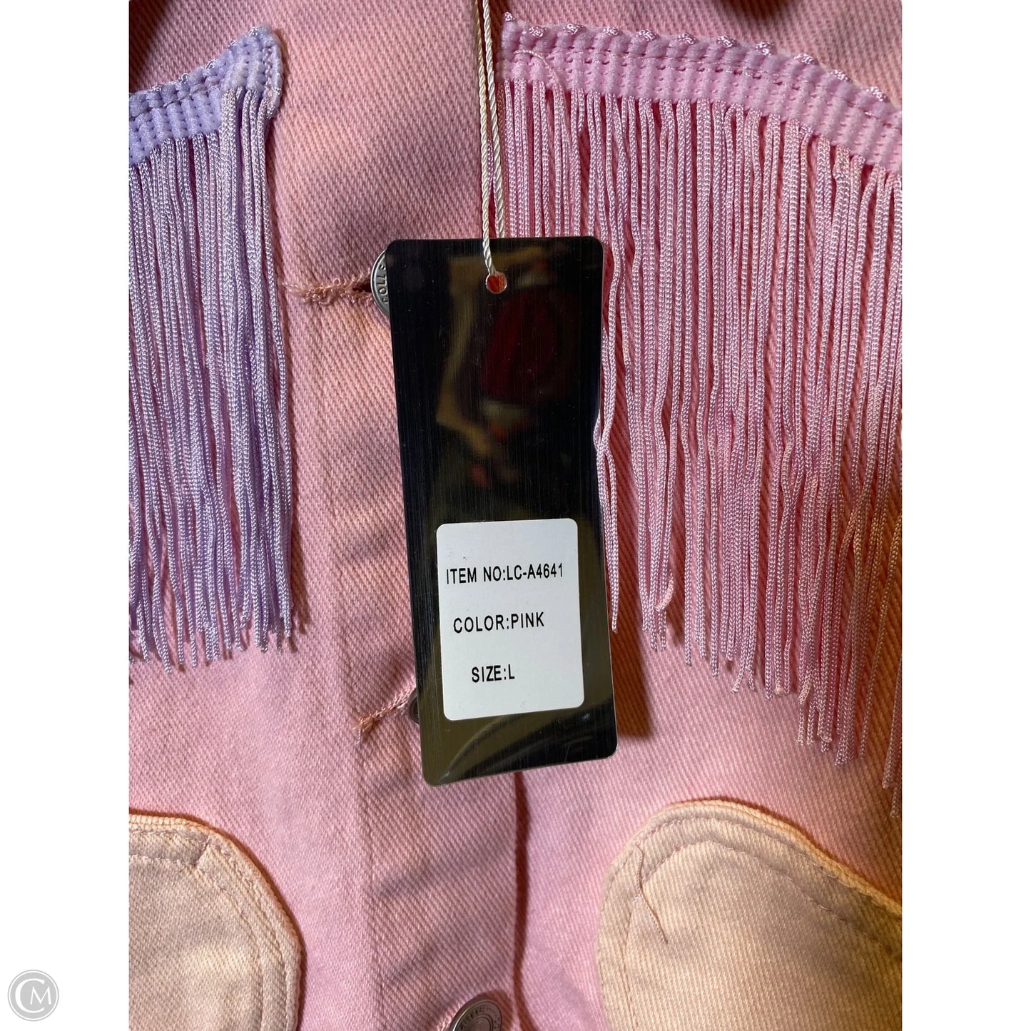 Jacket Denim By Lizette Collection In Multi-colored, Size: L