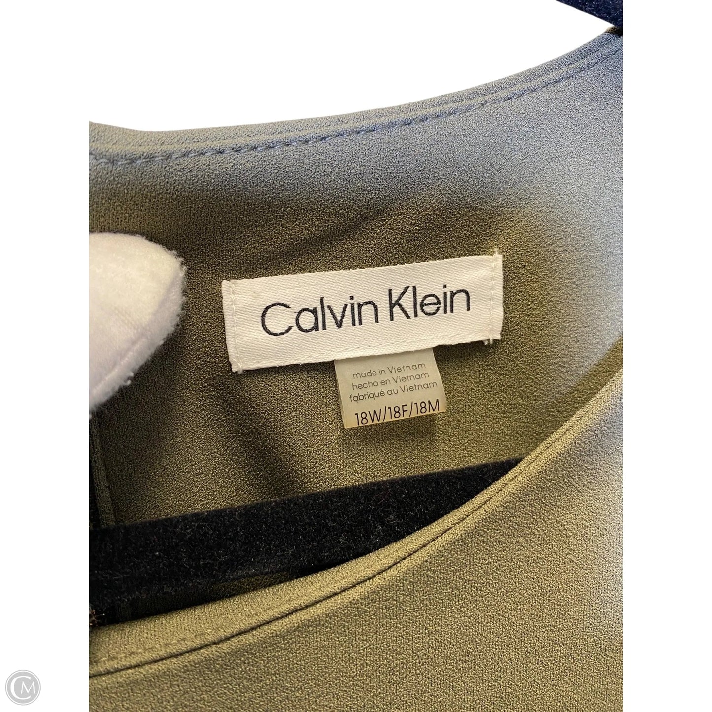 Dress Casual Midi By Calvin Klein In Green, Size: 18