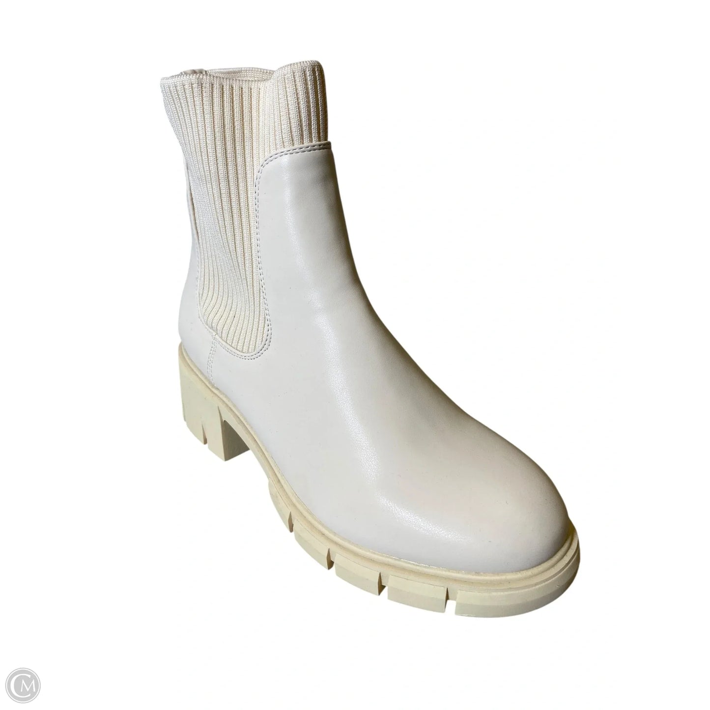 Boots Mid-calf Heels By Clothes Mentor In Cream, Size: 8