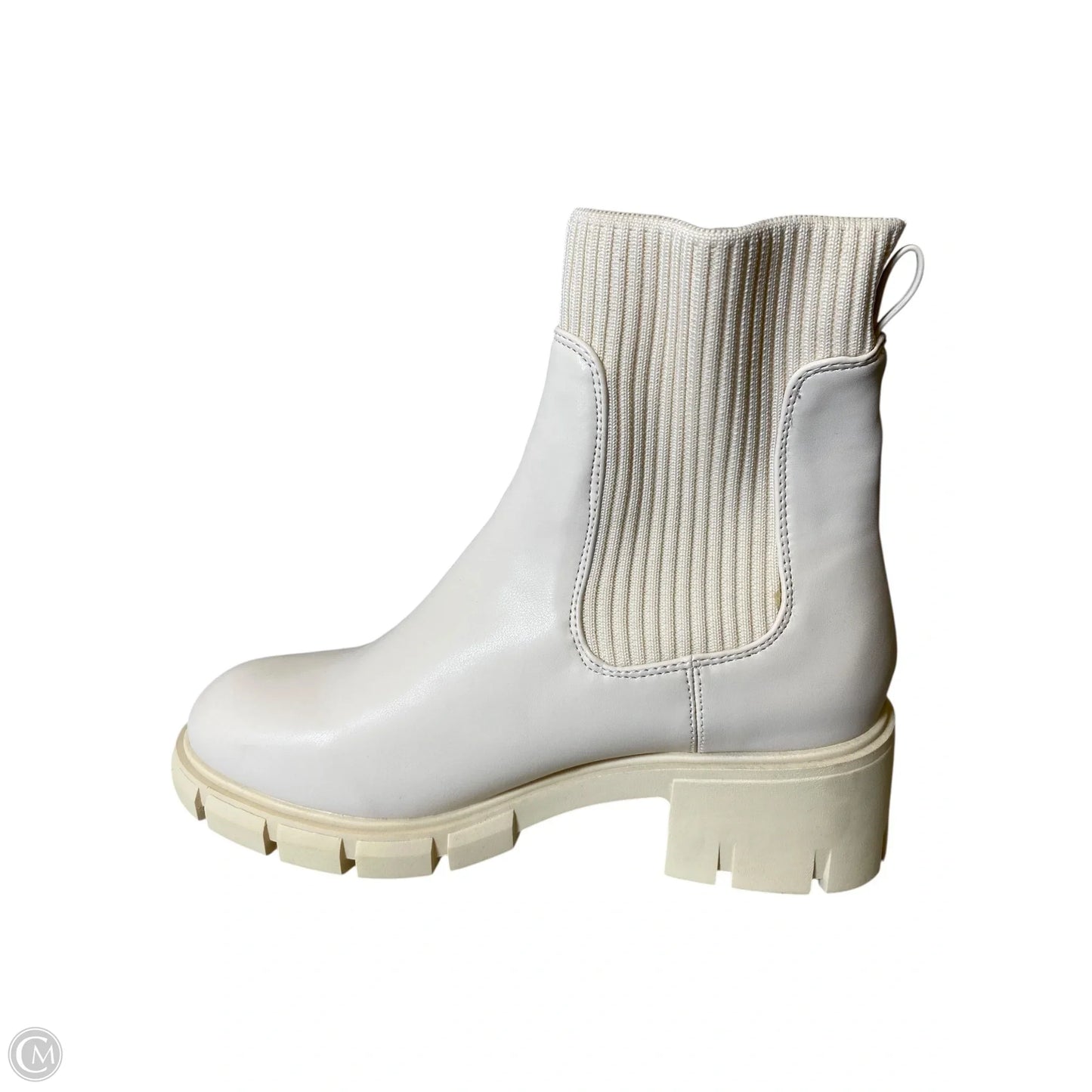 Boots Mid-calf Heels By Clothes Mentor In Cream, Size: 8