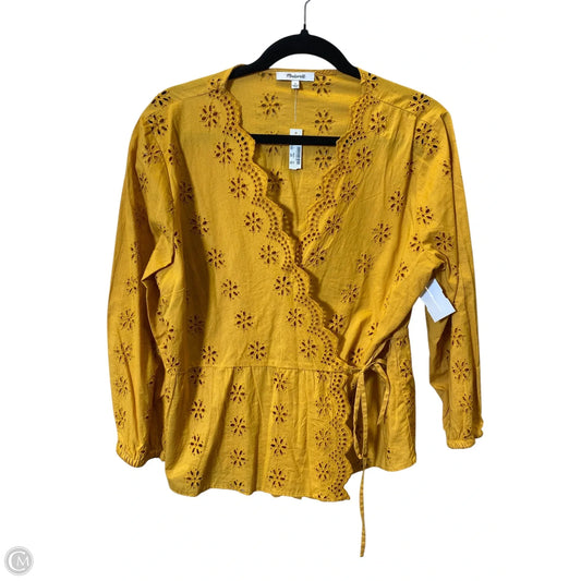 Top Short Sleeve By Madewell In Yellow, Size: L