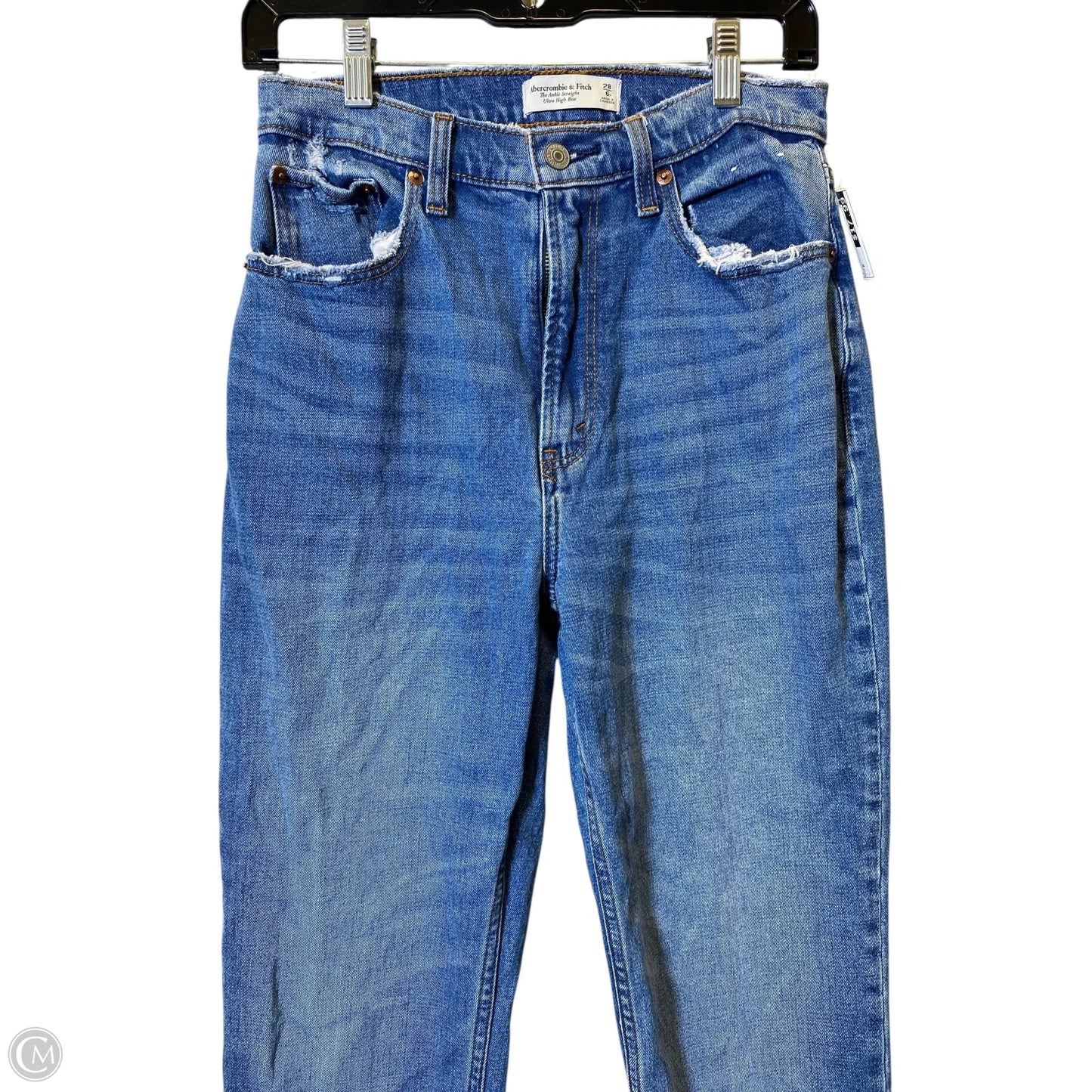 Jeans Straight By Abercrombie And Fitch In Blue Denim, Size: 6