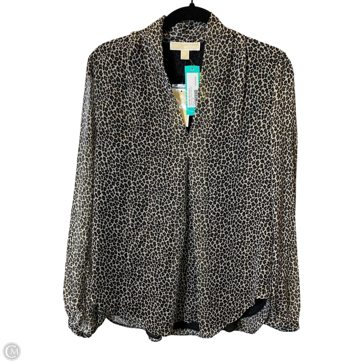 Top Long Sleeve By Michael By Michael Kors In Animal Print, Size: M