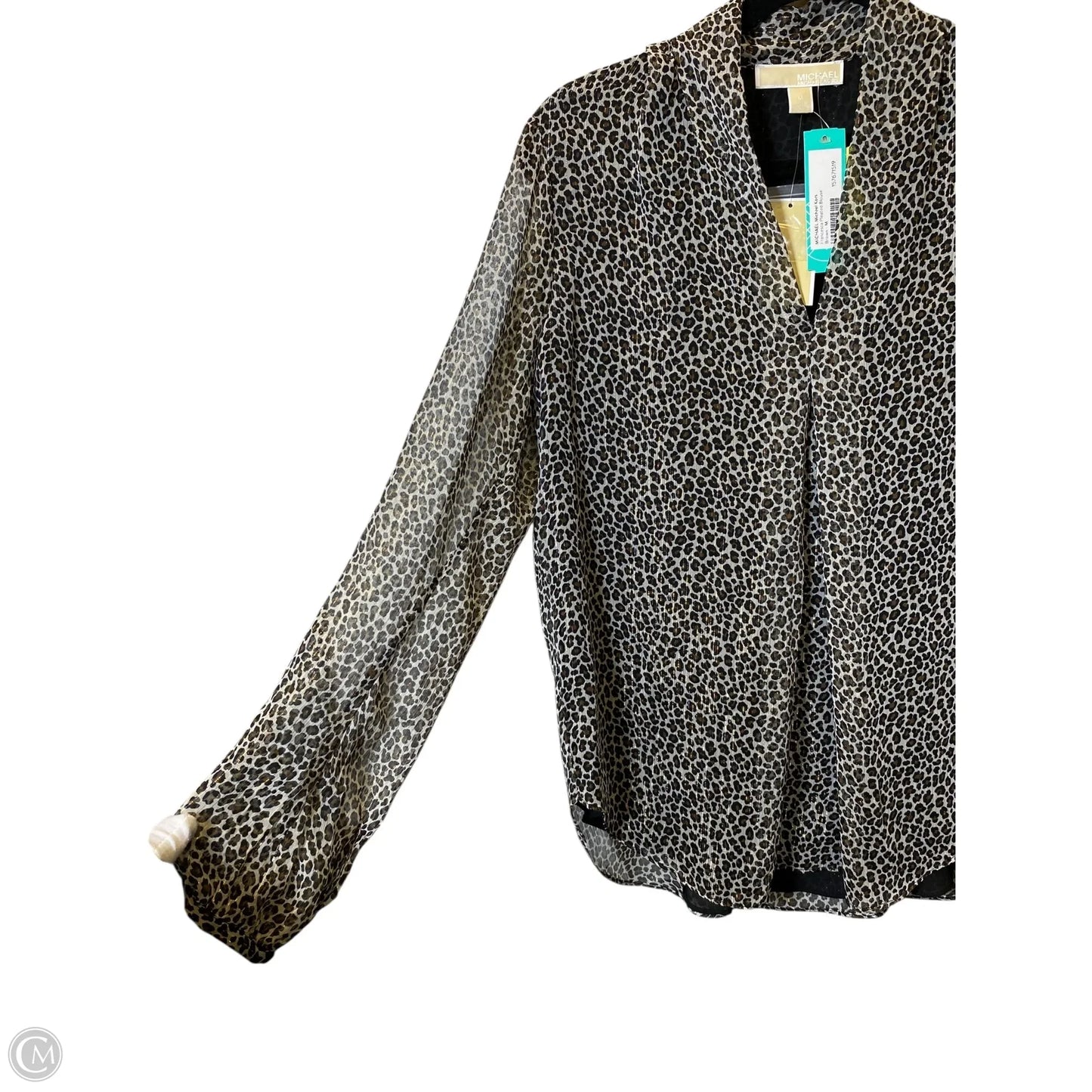 Top Long Sleeve By Michael By Michael Kors In Animal Print, Size: M