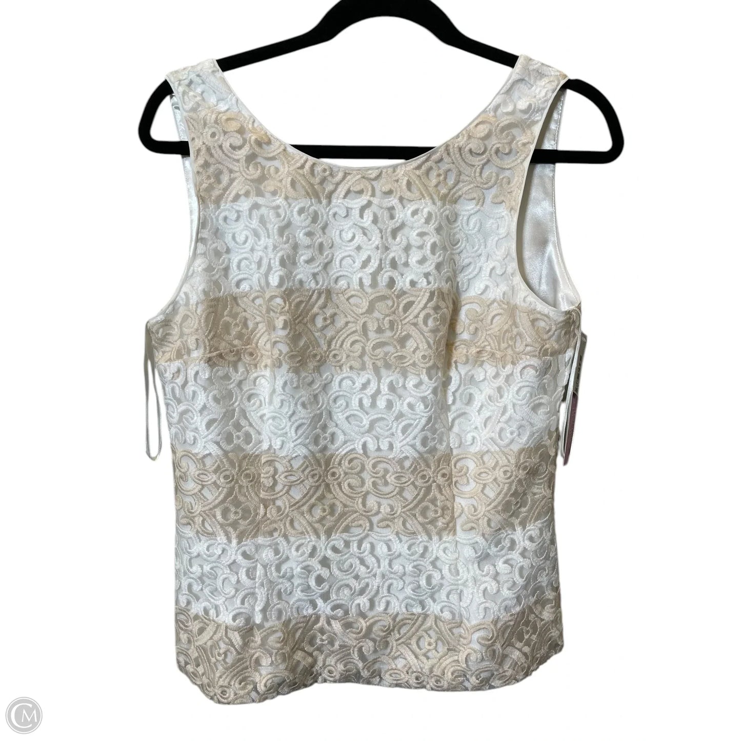 Top Sleeveless By White House Black Market In Brown & White, Size: M