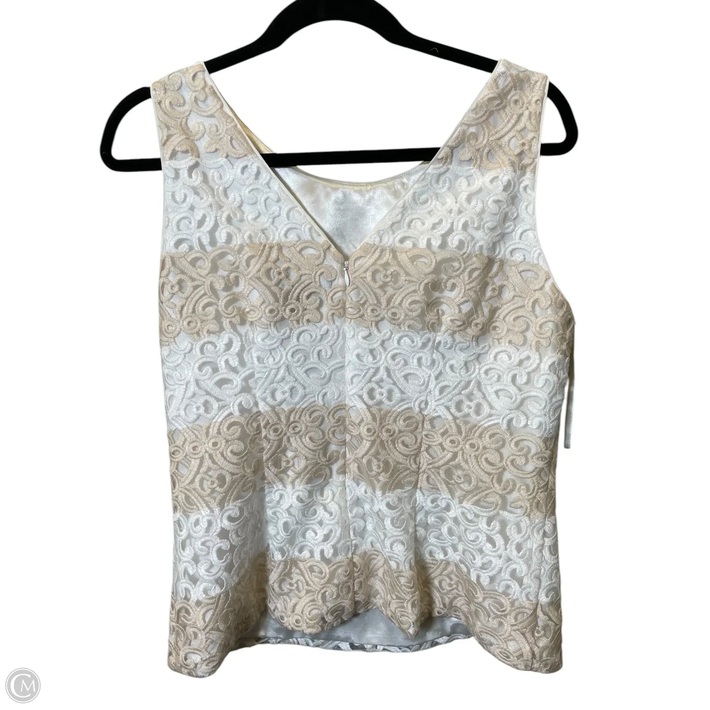 Top Sleeveless By White House Black Market In Brown & White, Size: M