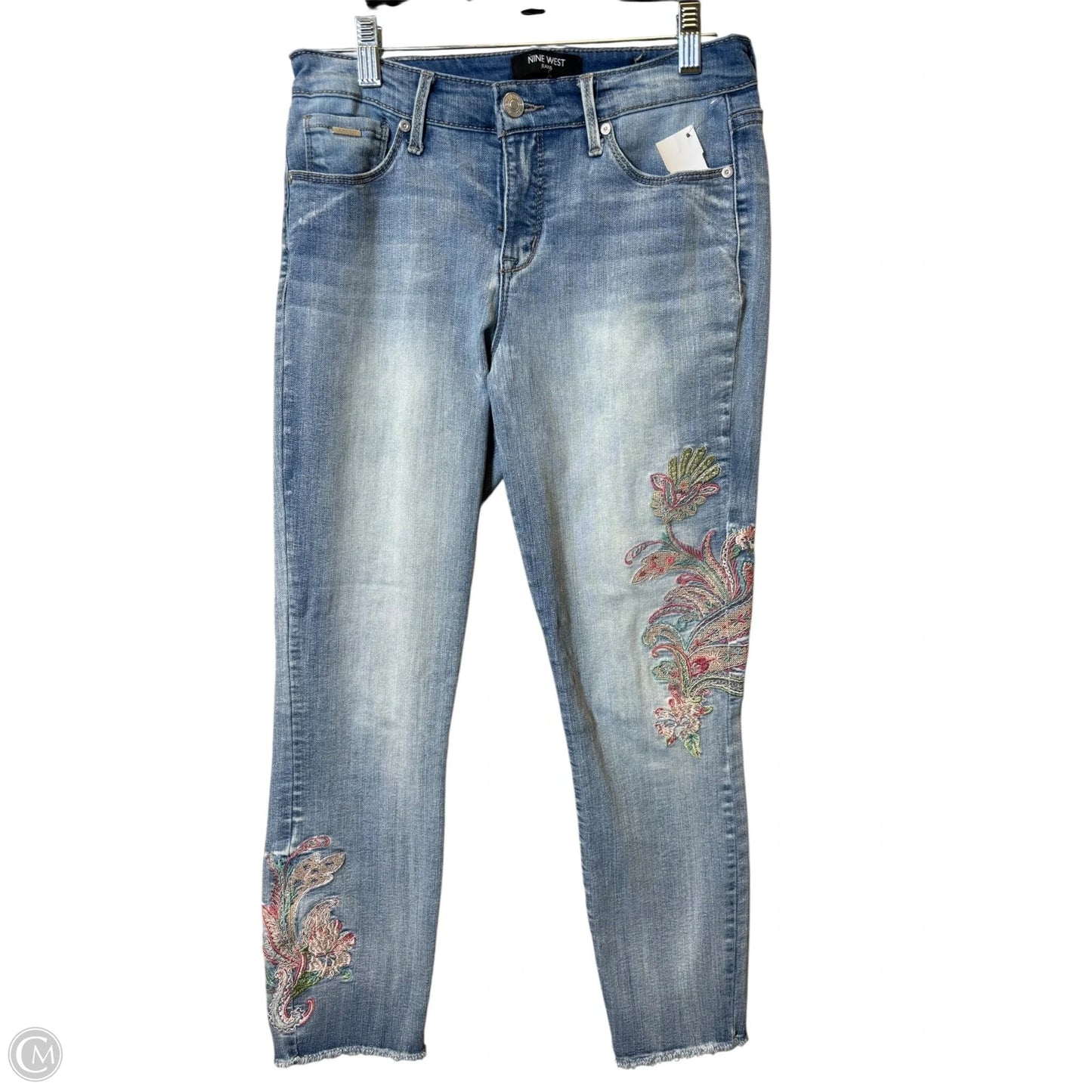 Jeans Straight By Nine West In Blue Denim, Size: 4
