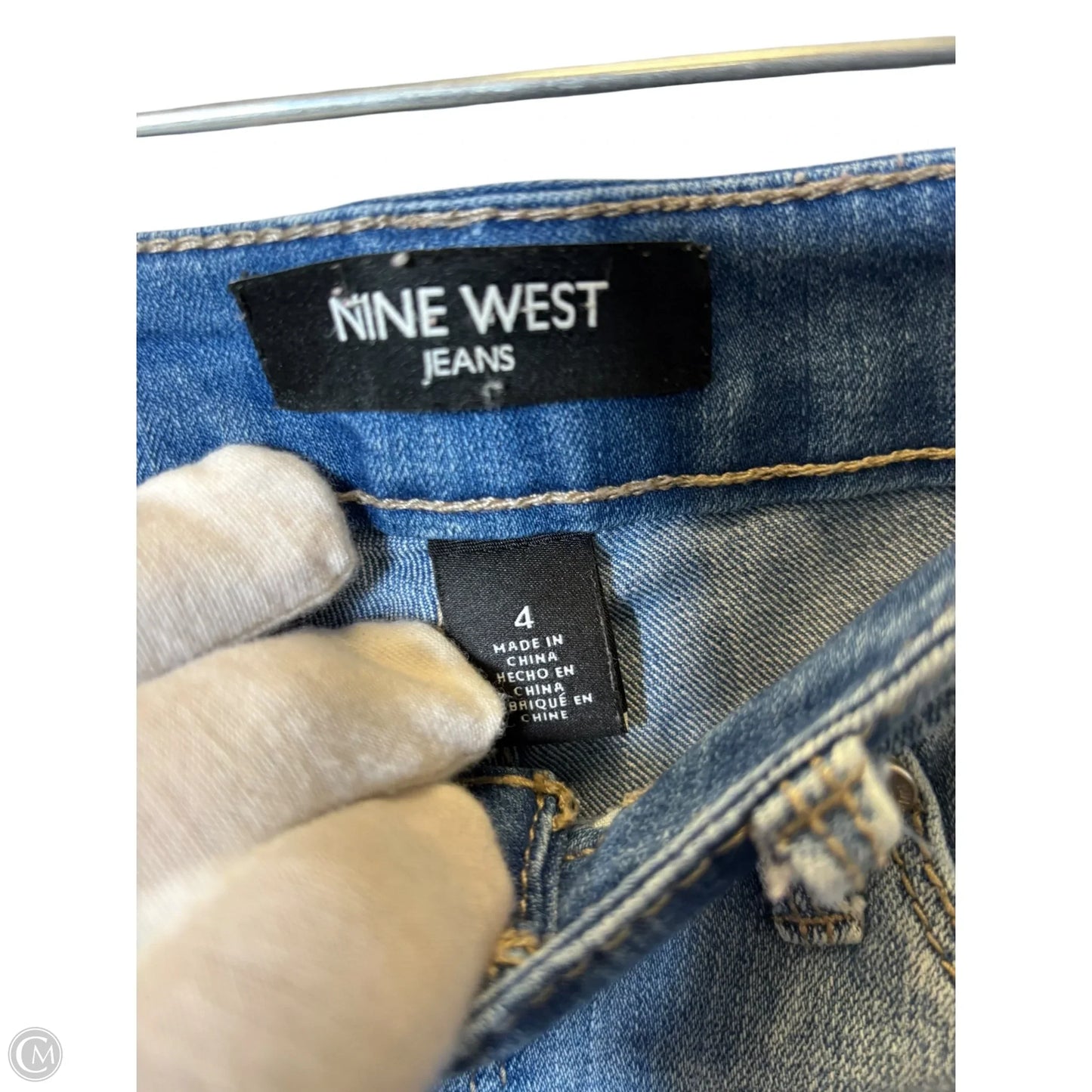 Jeans Straight By Nine West In Blue Denim, Size: 4