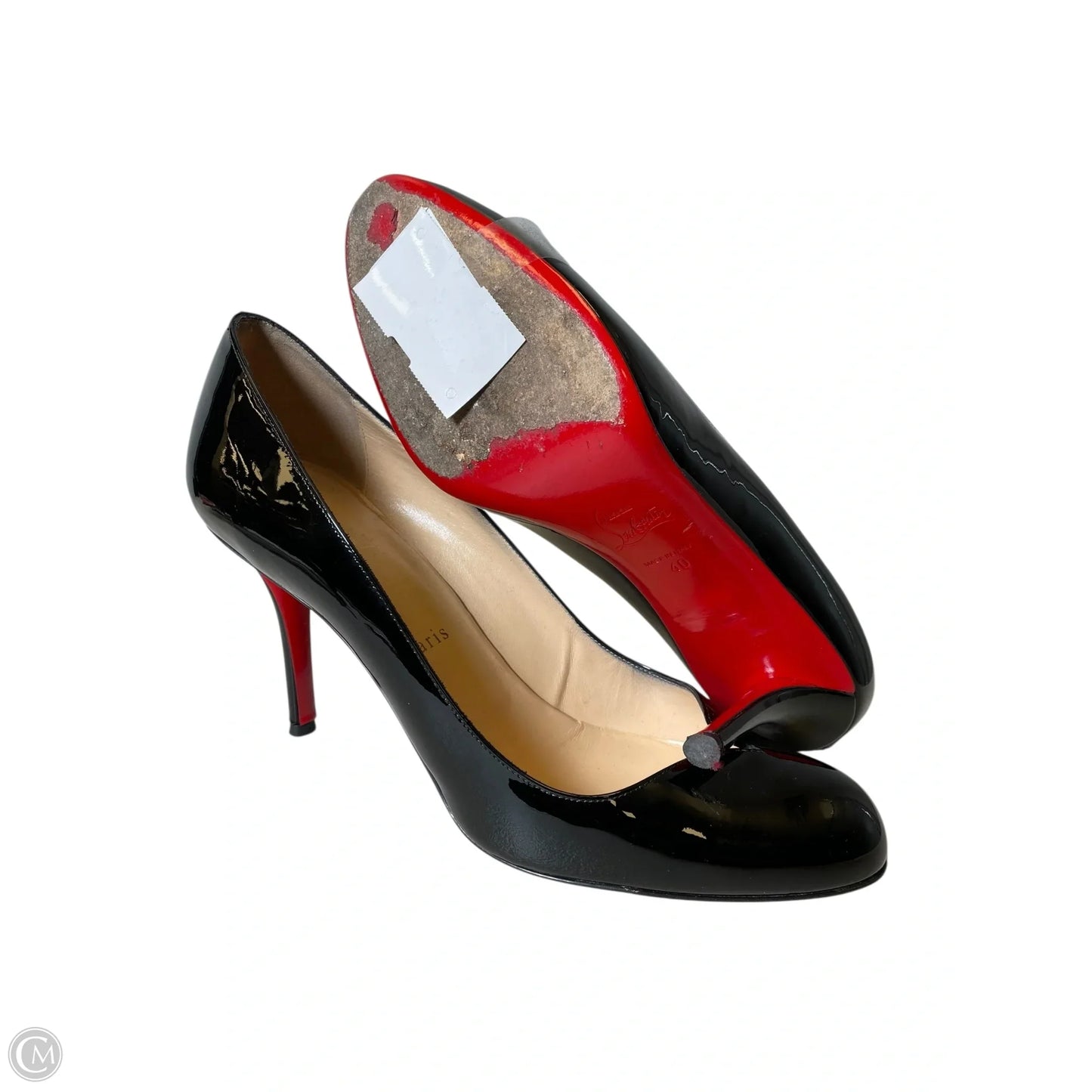 Shoes Luxury Designer By Christian Louboutin In Black, Size: 9.5