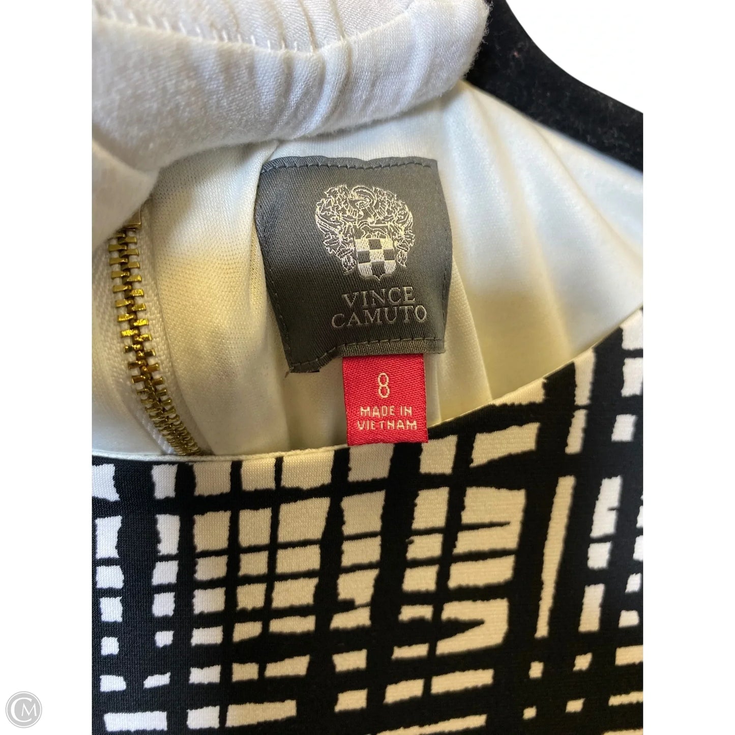 Dress Casual Midi By Vince Camuto In Black & White, Size: 8