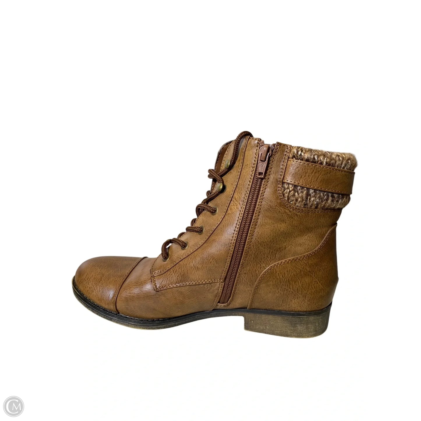 Boots Ankle Flats By So In Brown, Size: 9.5