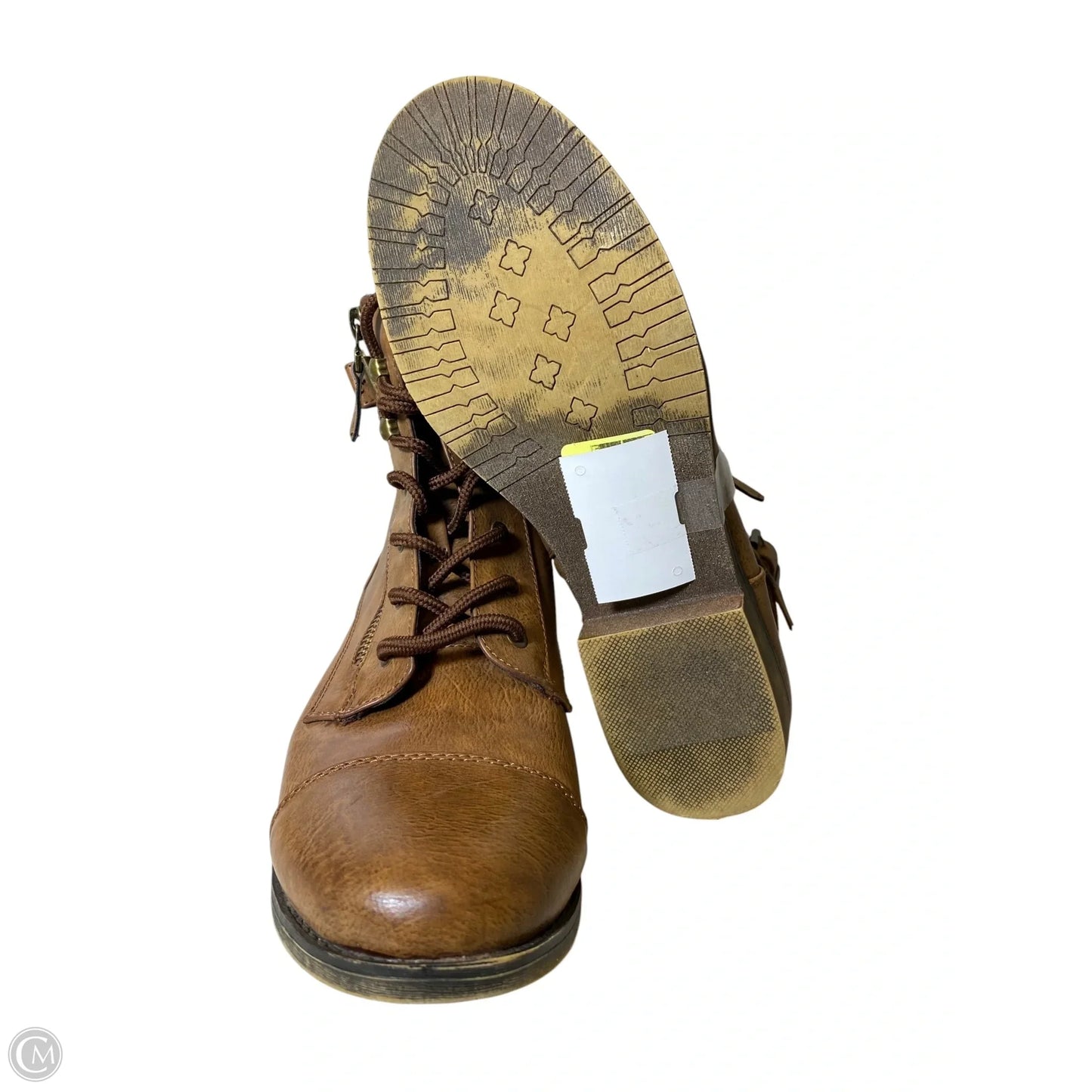 Boots Ankle Flats By So In Brown, Size: 9.5