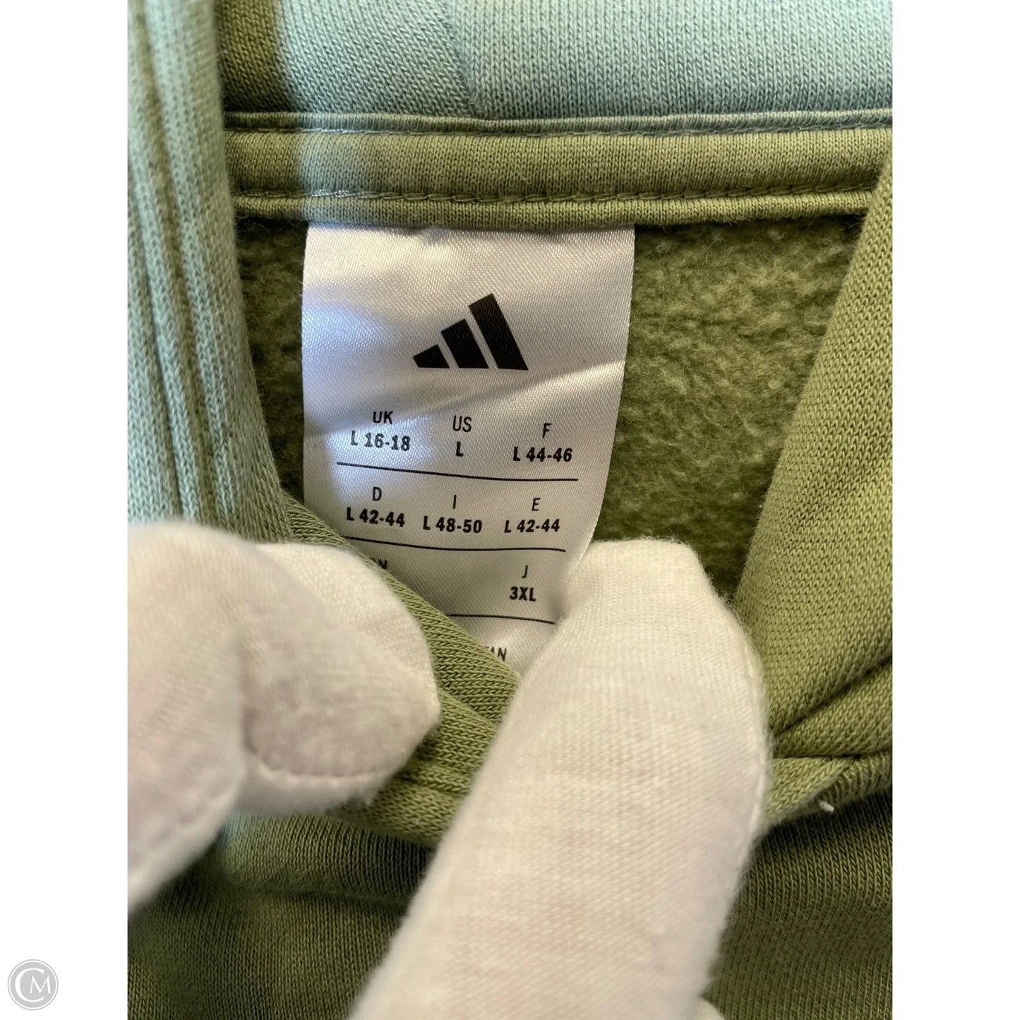 Sweatshirt Hoodie By Adidas In Green, Size: L