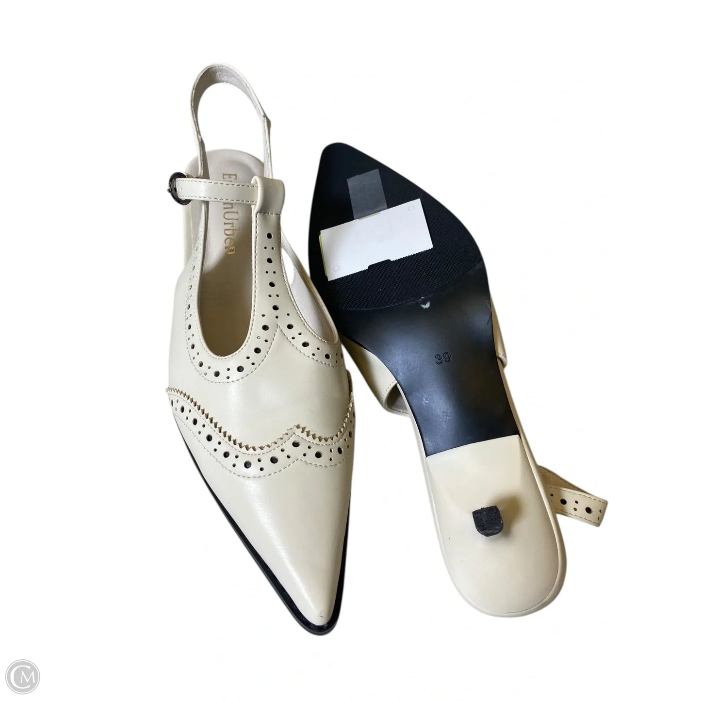 Shoes Heels Kitten By Clothes Mentor In Cream, Size: 8.5