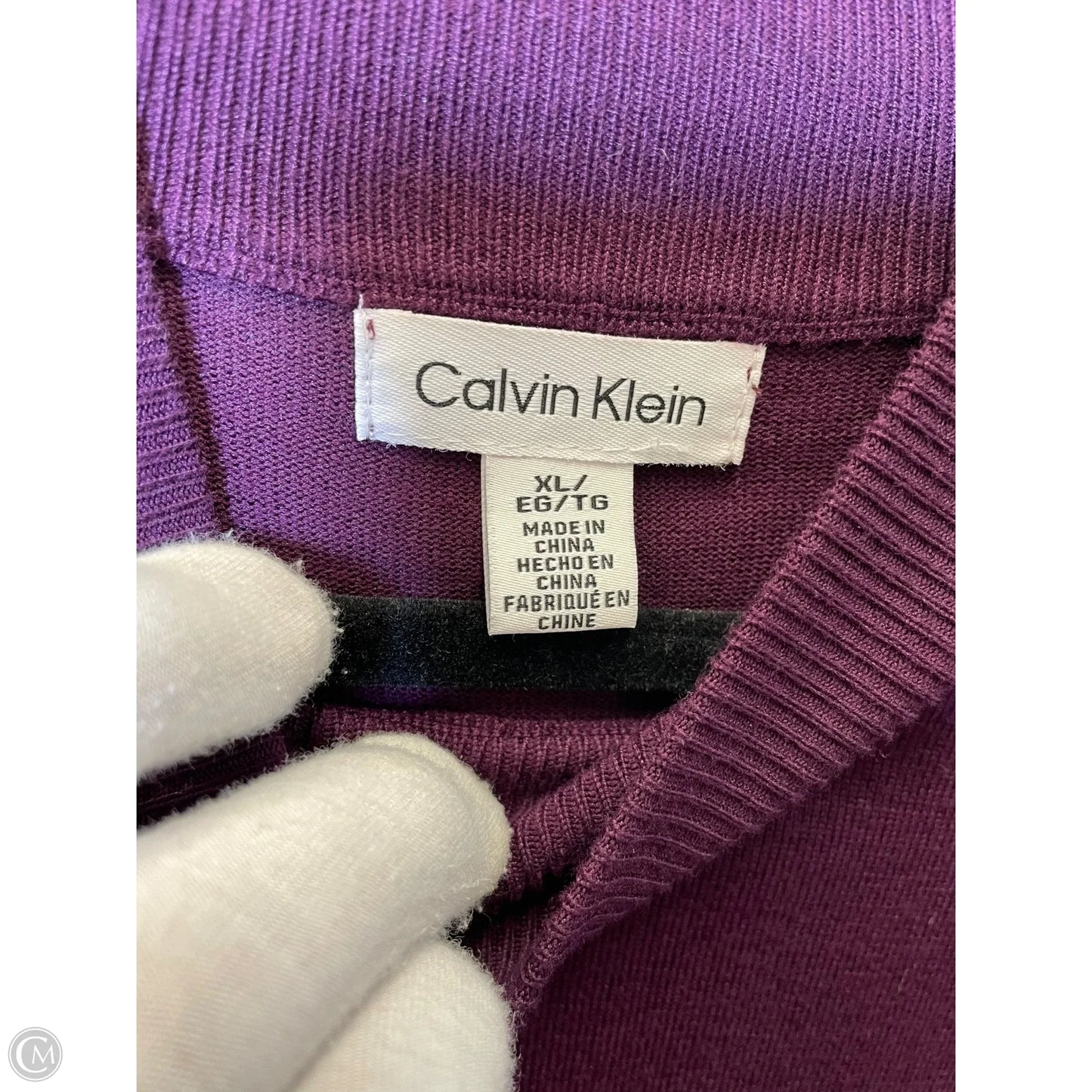 Sweater By Calvin Klein In Purple, Size: Xl